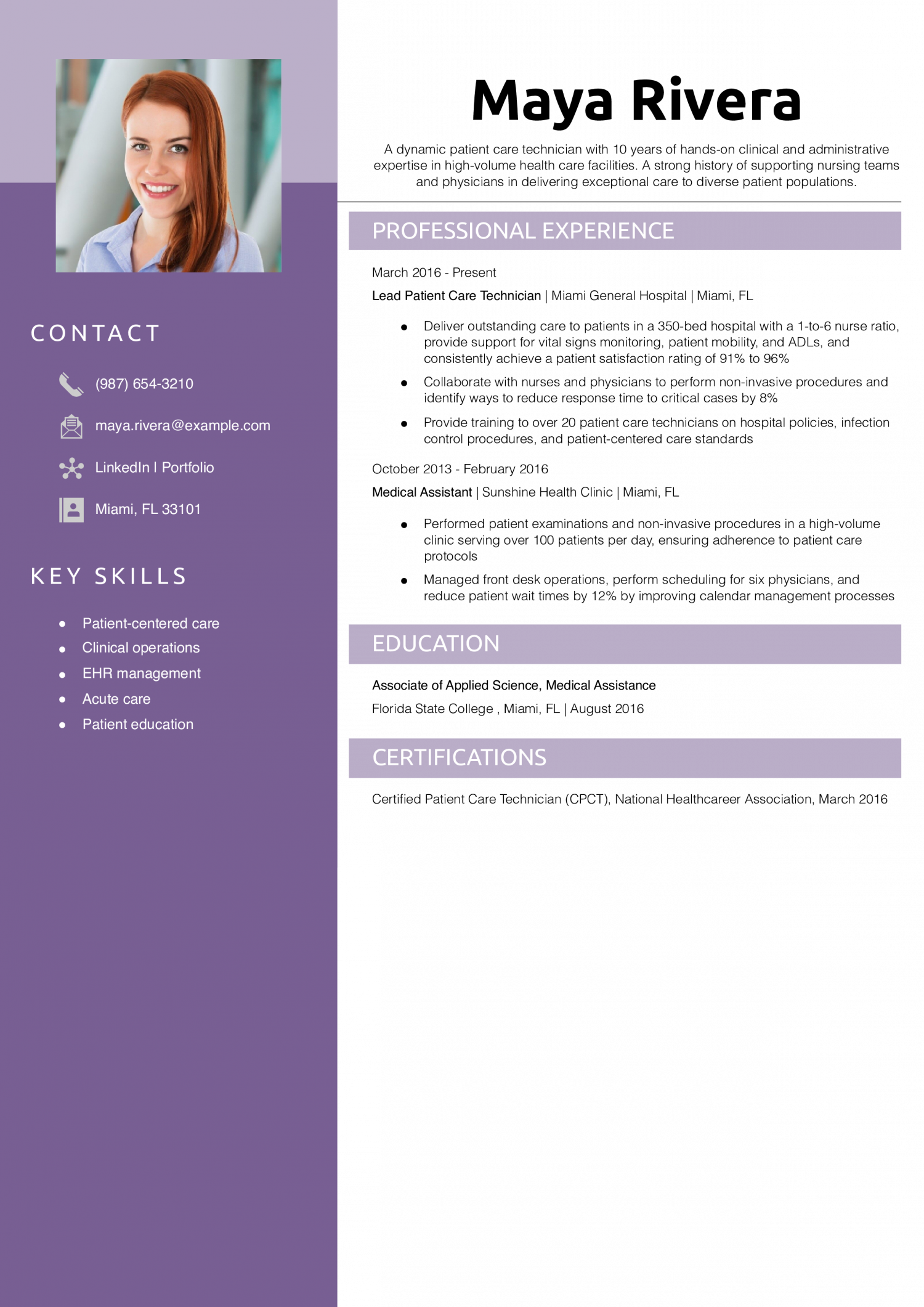 Lead Patient Care Technician