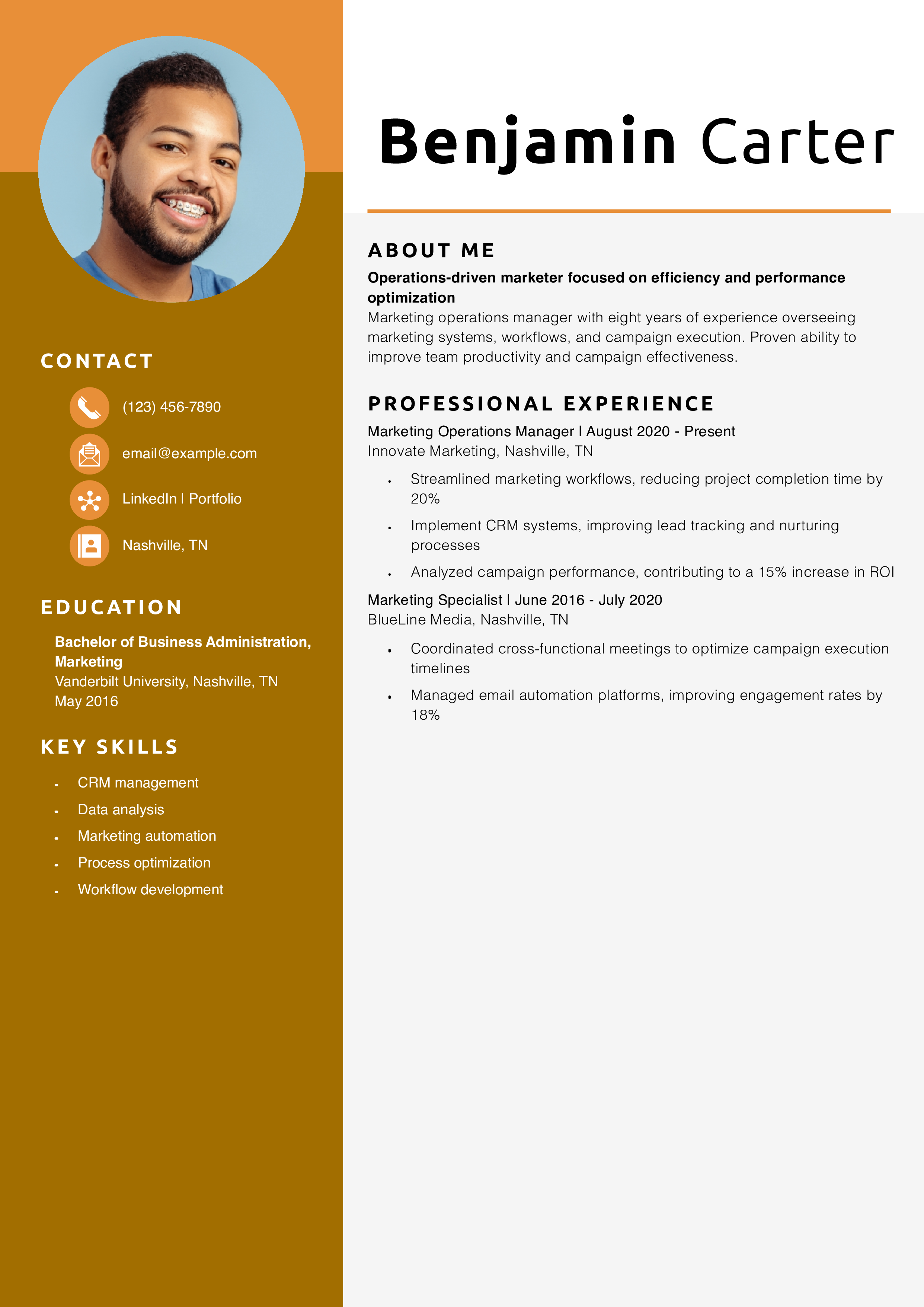 Marketing Operations Manager Resume