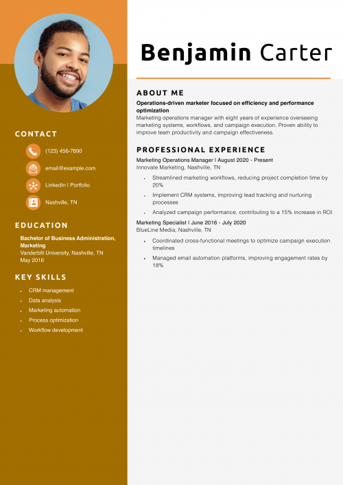 Marketing Operations Manager Resume