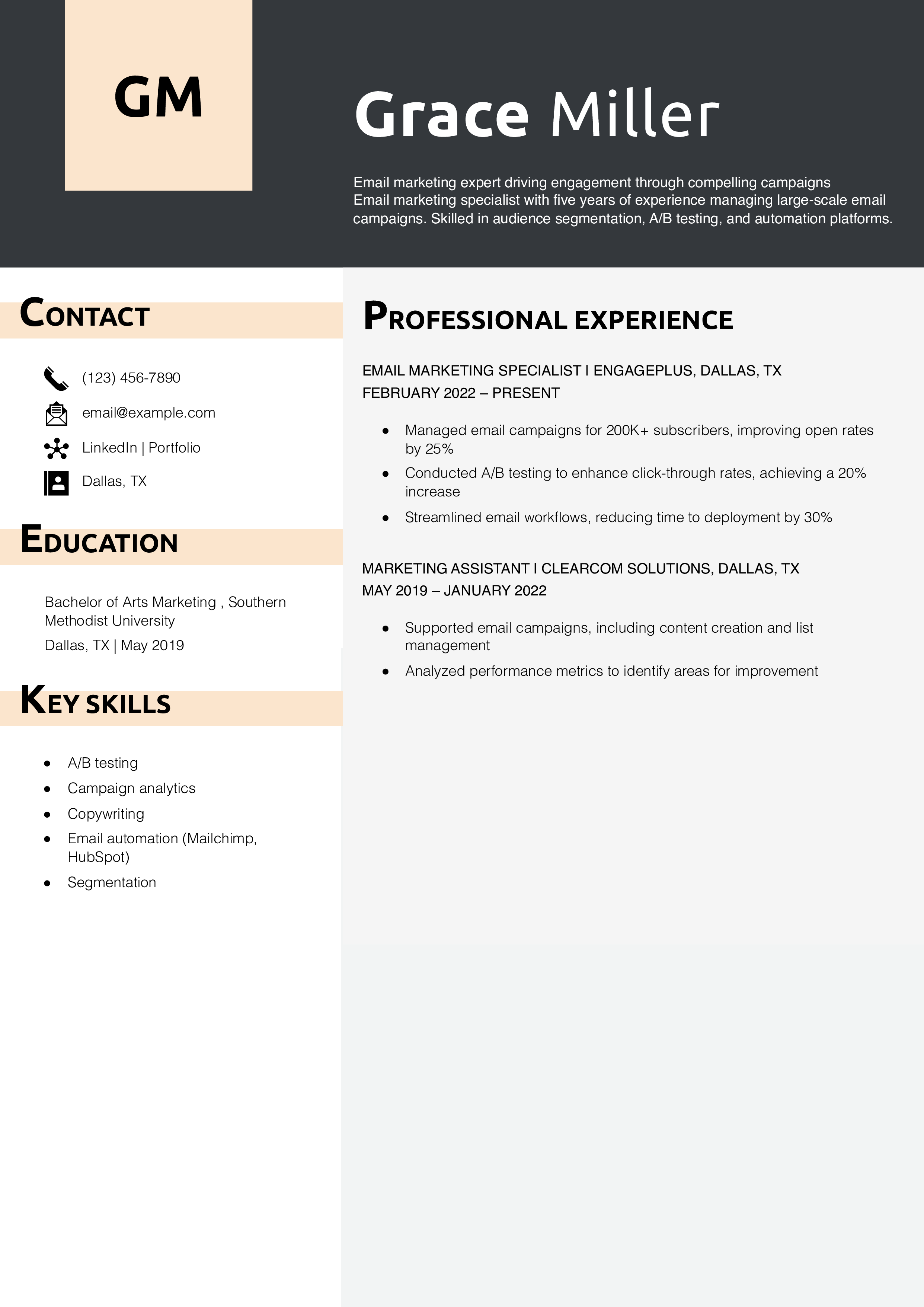 Email Marketing Specialist Resume