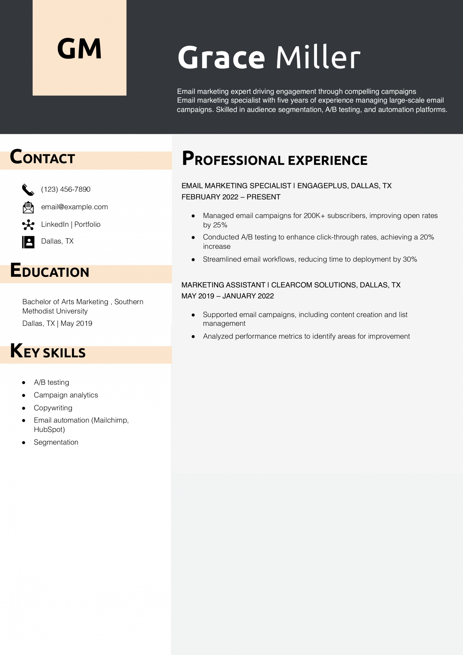 Email Marketing Specialist Resume