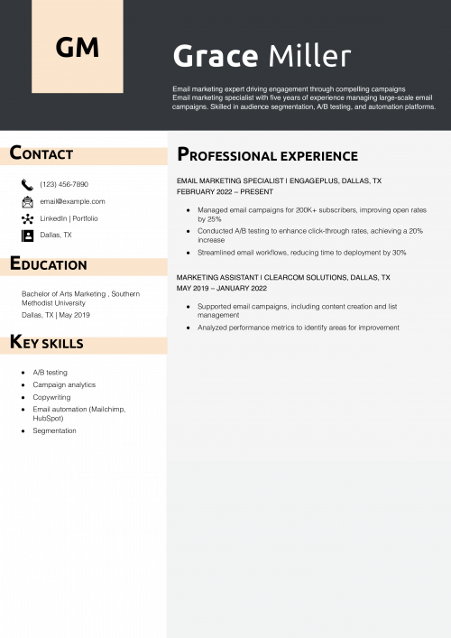Email Marketing Specialist Resume