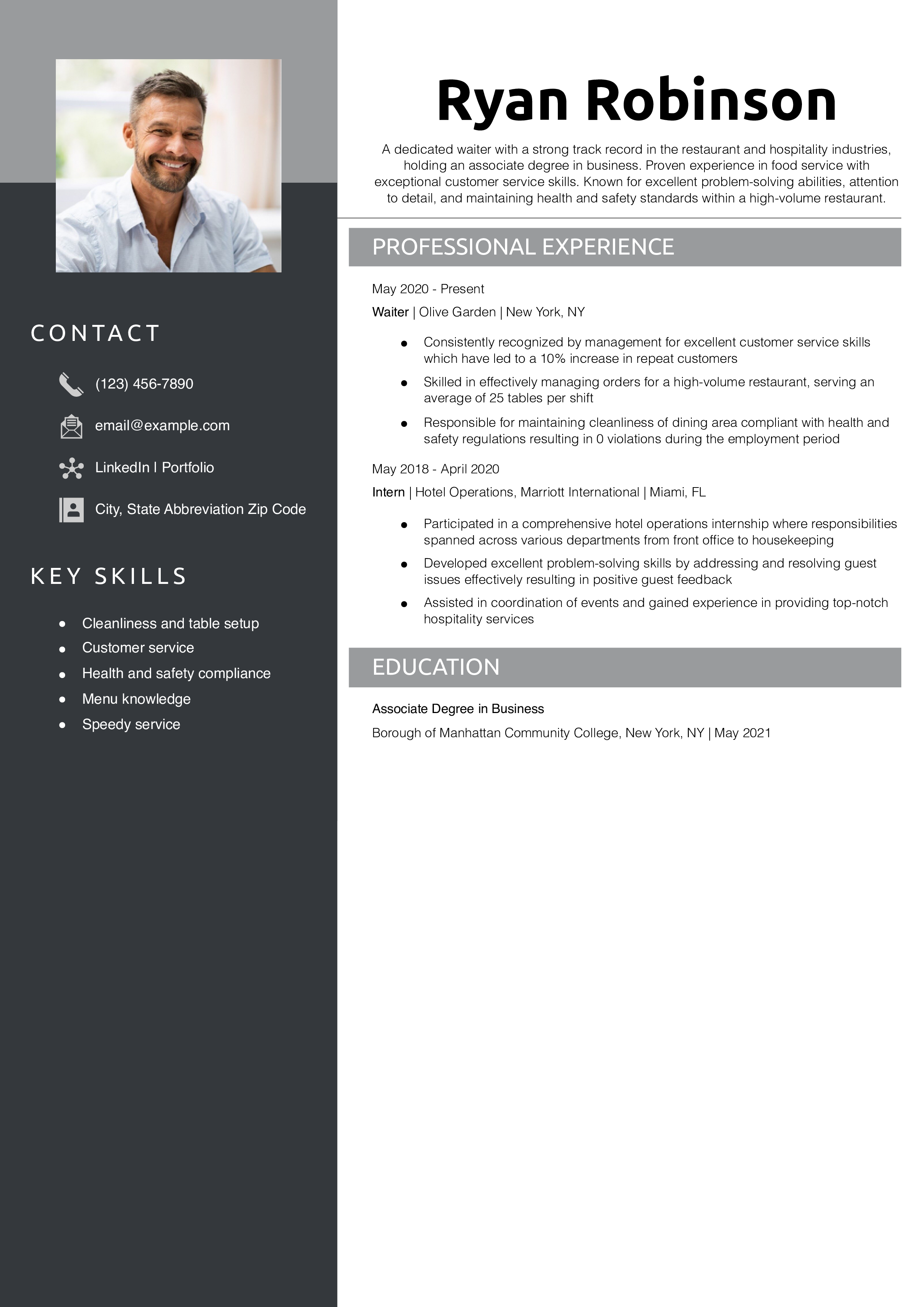 Entry-Level Waiter/Waitress