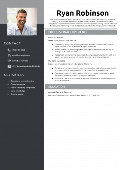 Entry-Level Waiter/Waitress