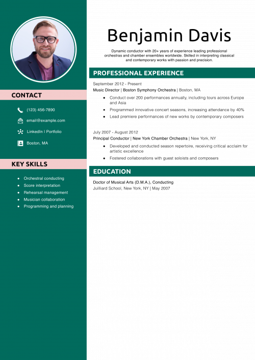 Orchestra conductor resume