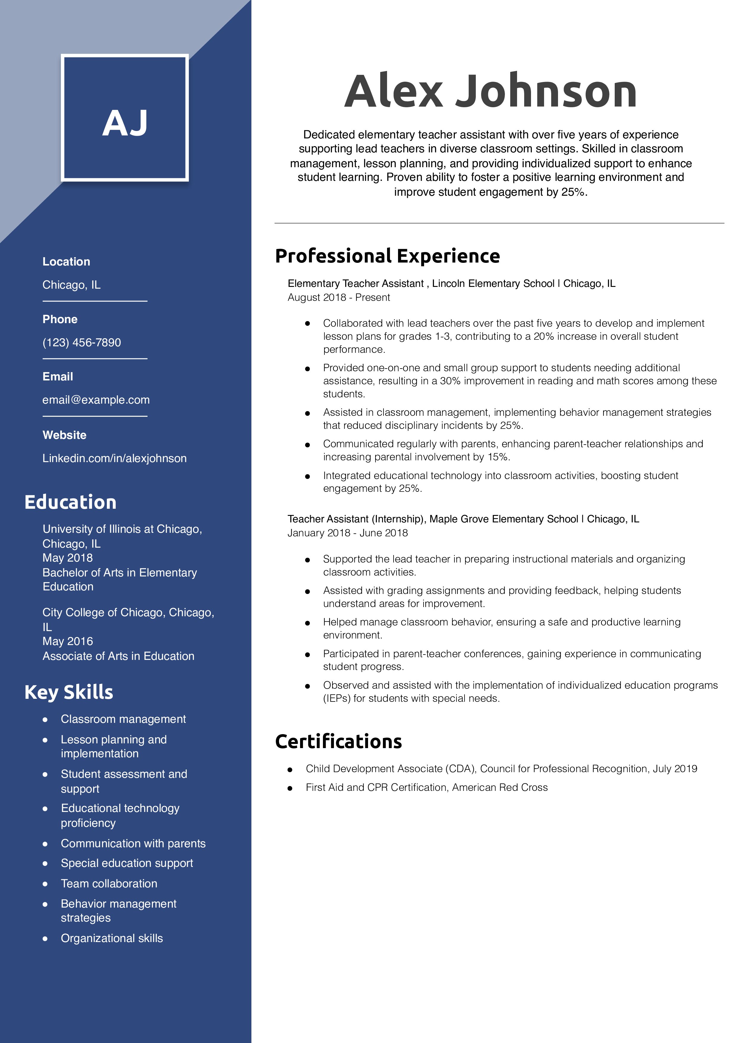 Elementary Teacher Assistant