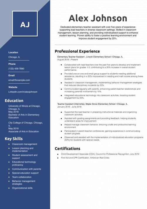 Elementary Teacher Assistant