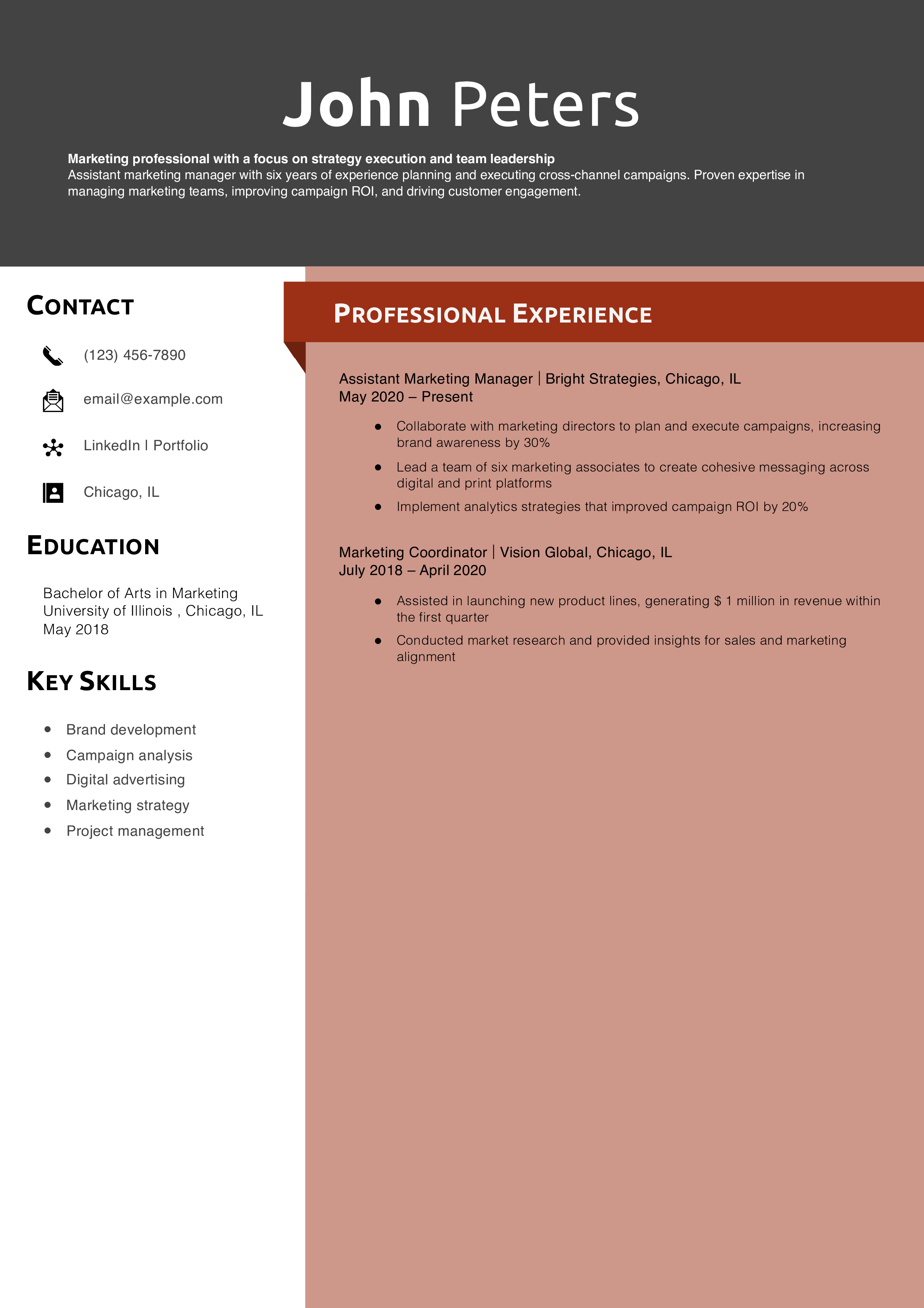 Assistant Marketing Manager Resume