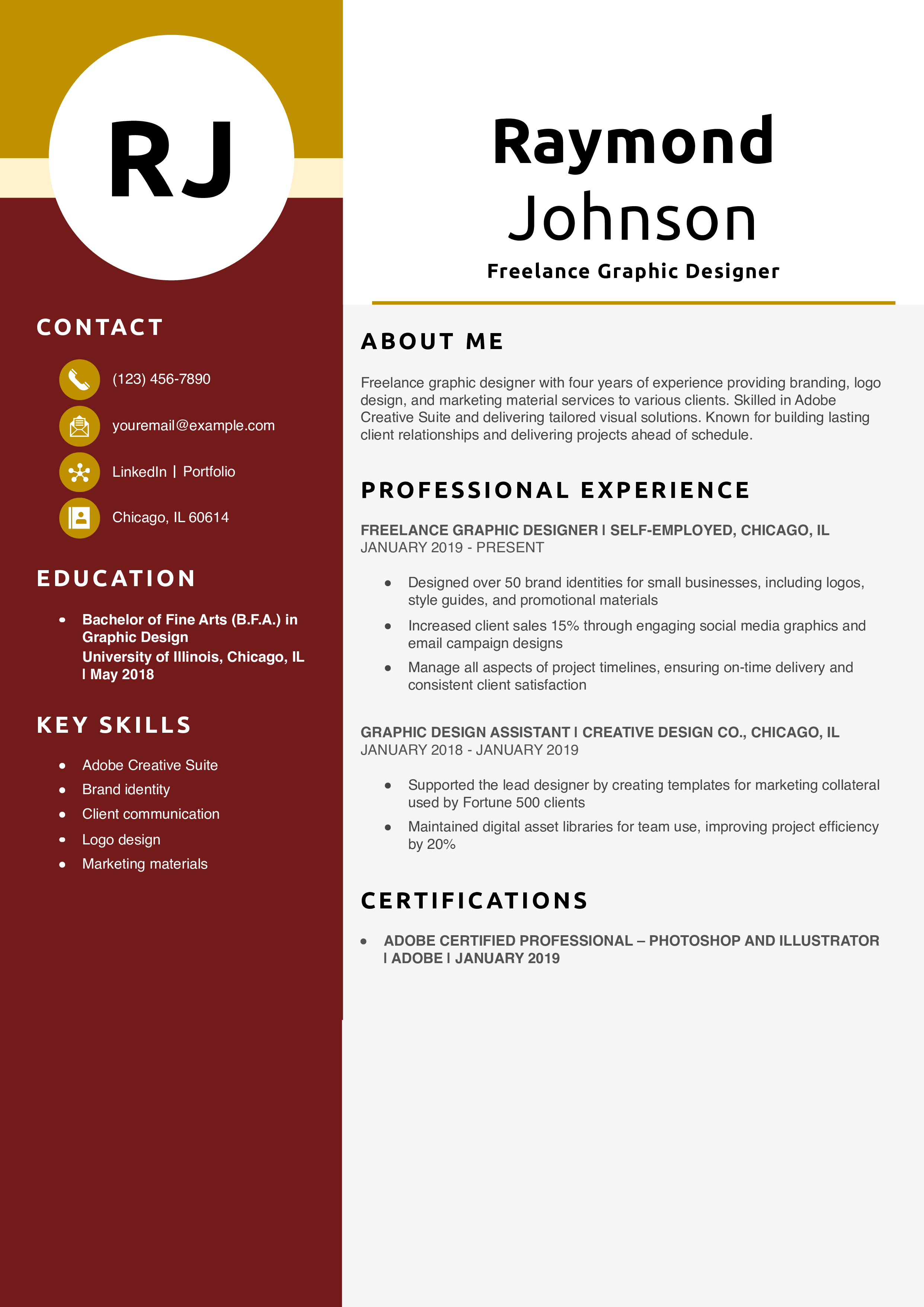 Freelance Graphic Designer Resume Example