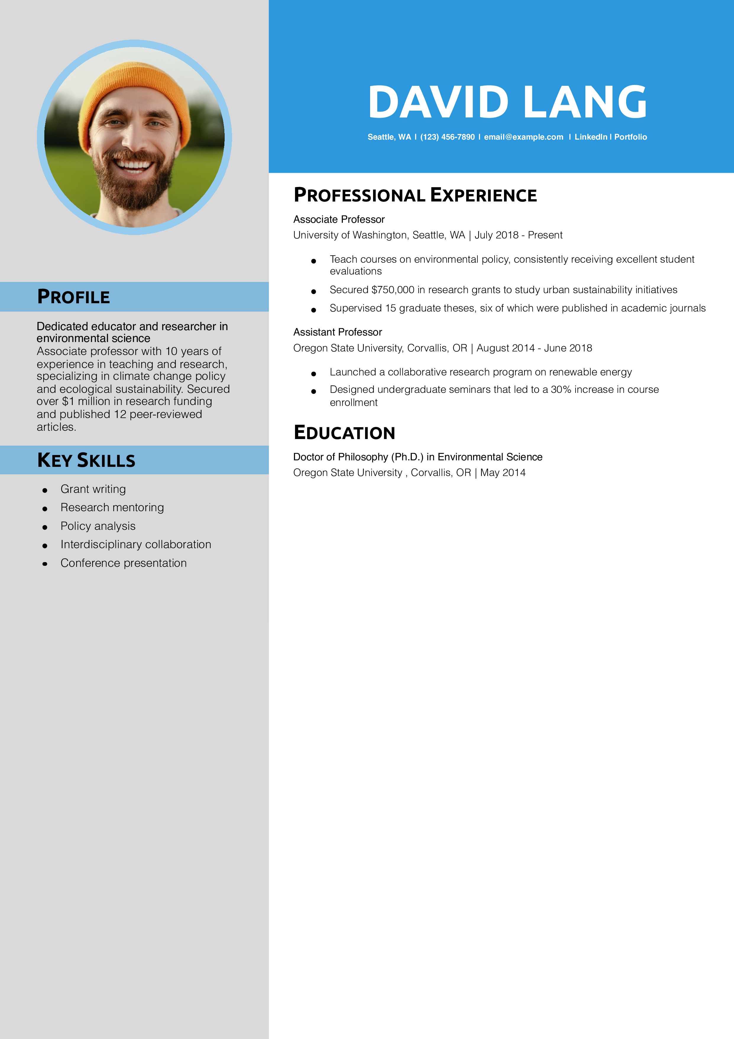 Associate Professor Resume