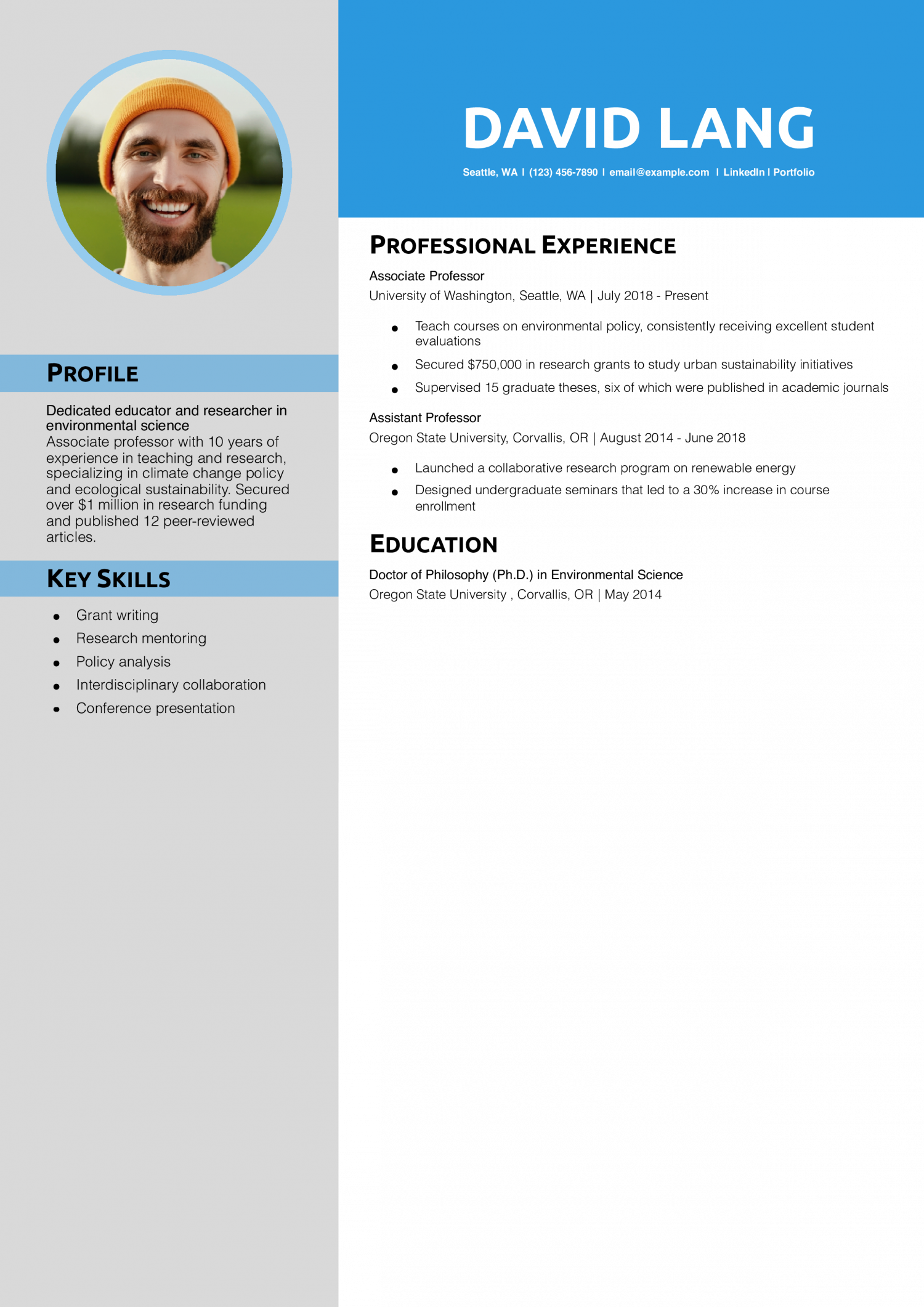 Associate Professor Resume