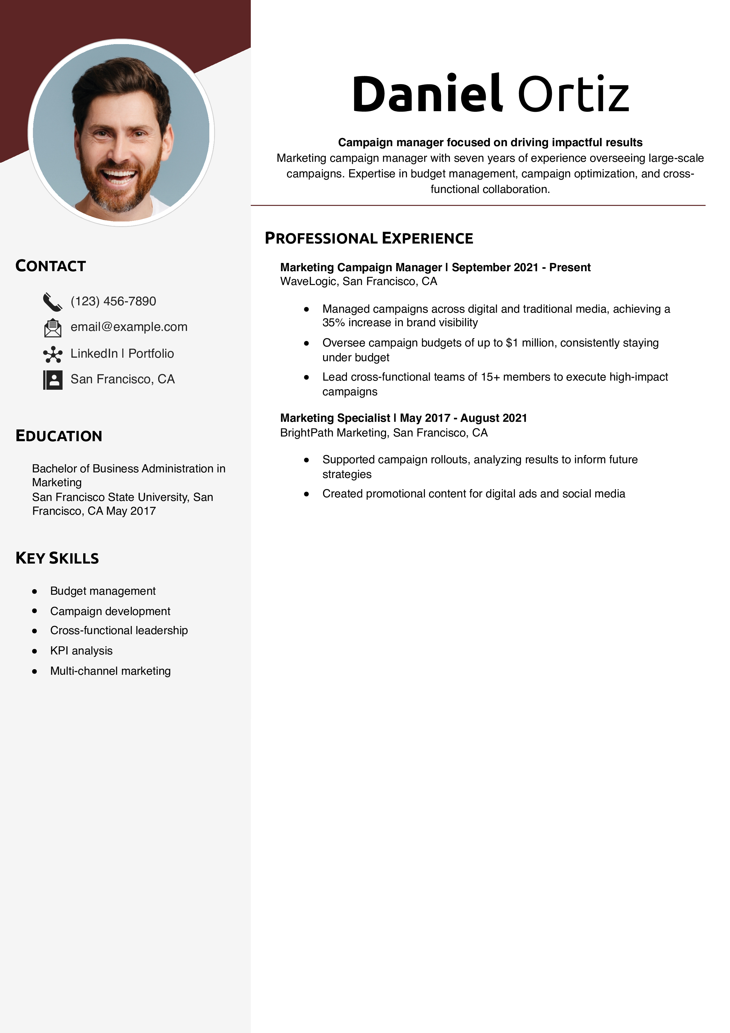 Marketing Campaign Manager Resume