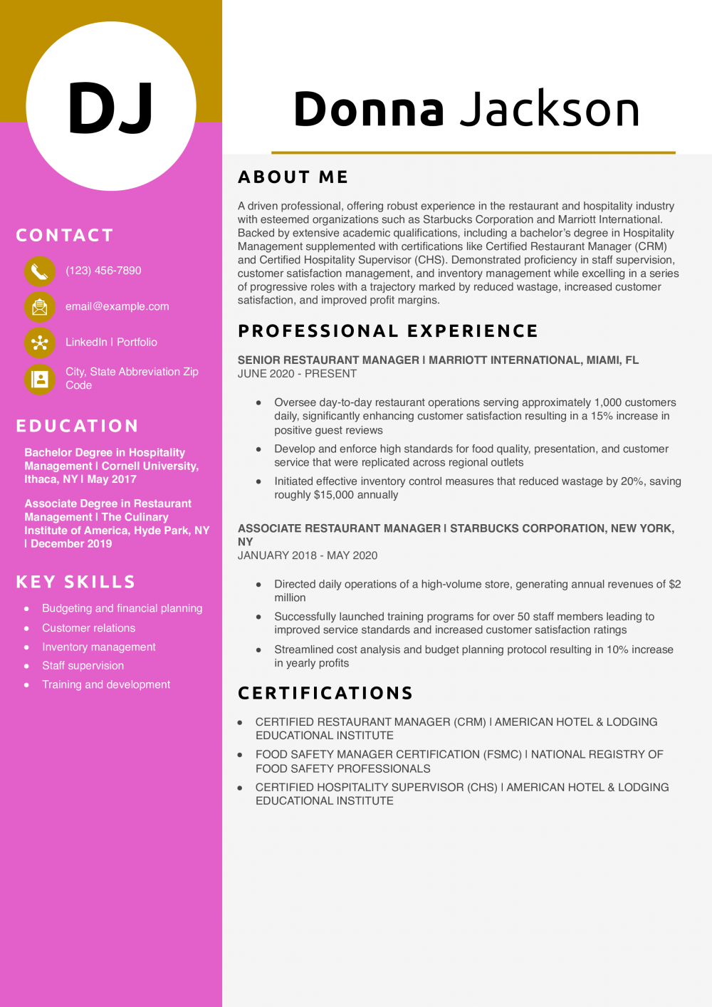 Mid-Level Restaurant Manager