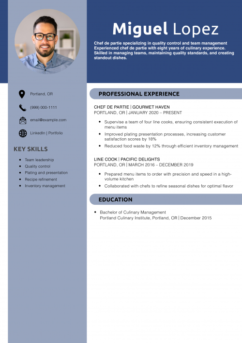  Chef de partie resume