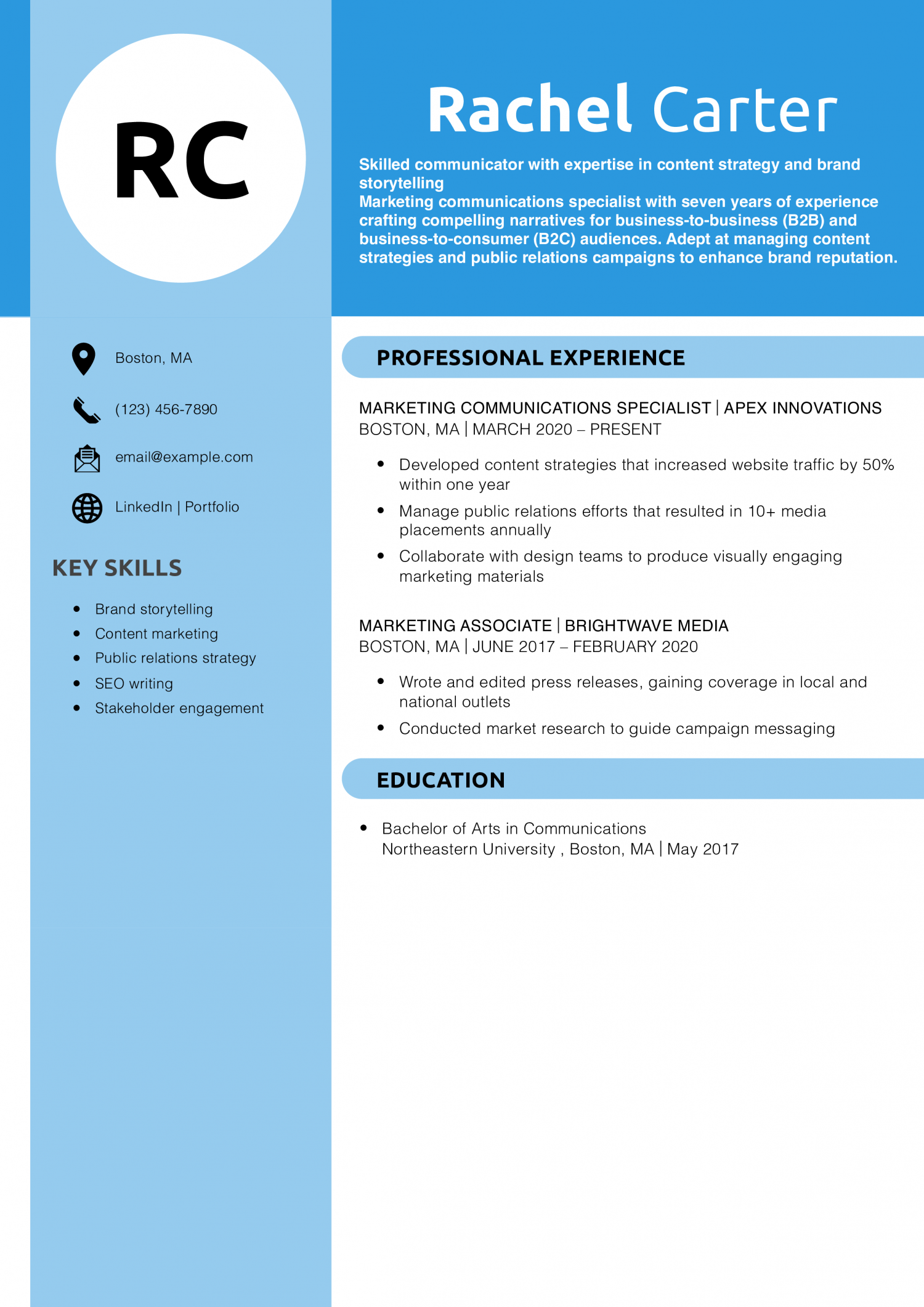 Marketing Communications Specialist Resume