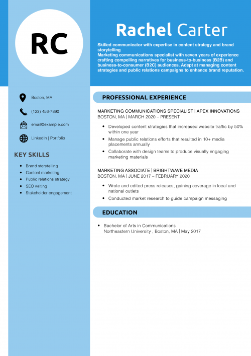 Marketing Communications Specialist Resume