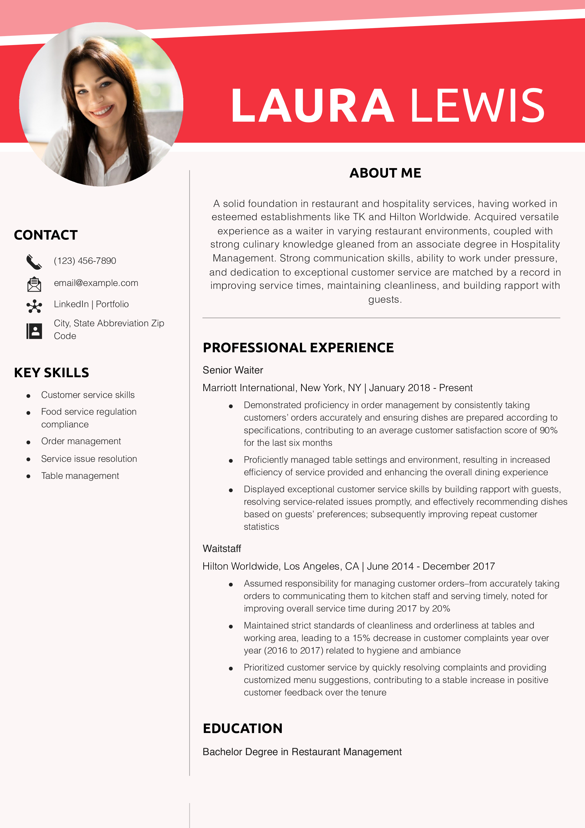 Mid-Level Waiter/Waitress