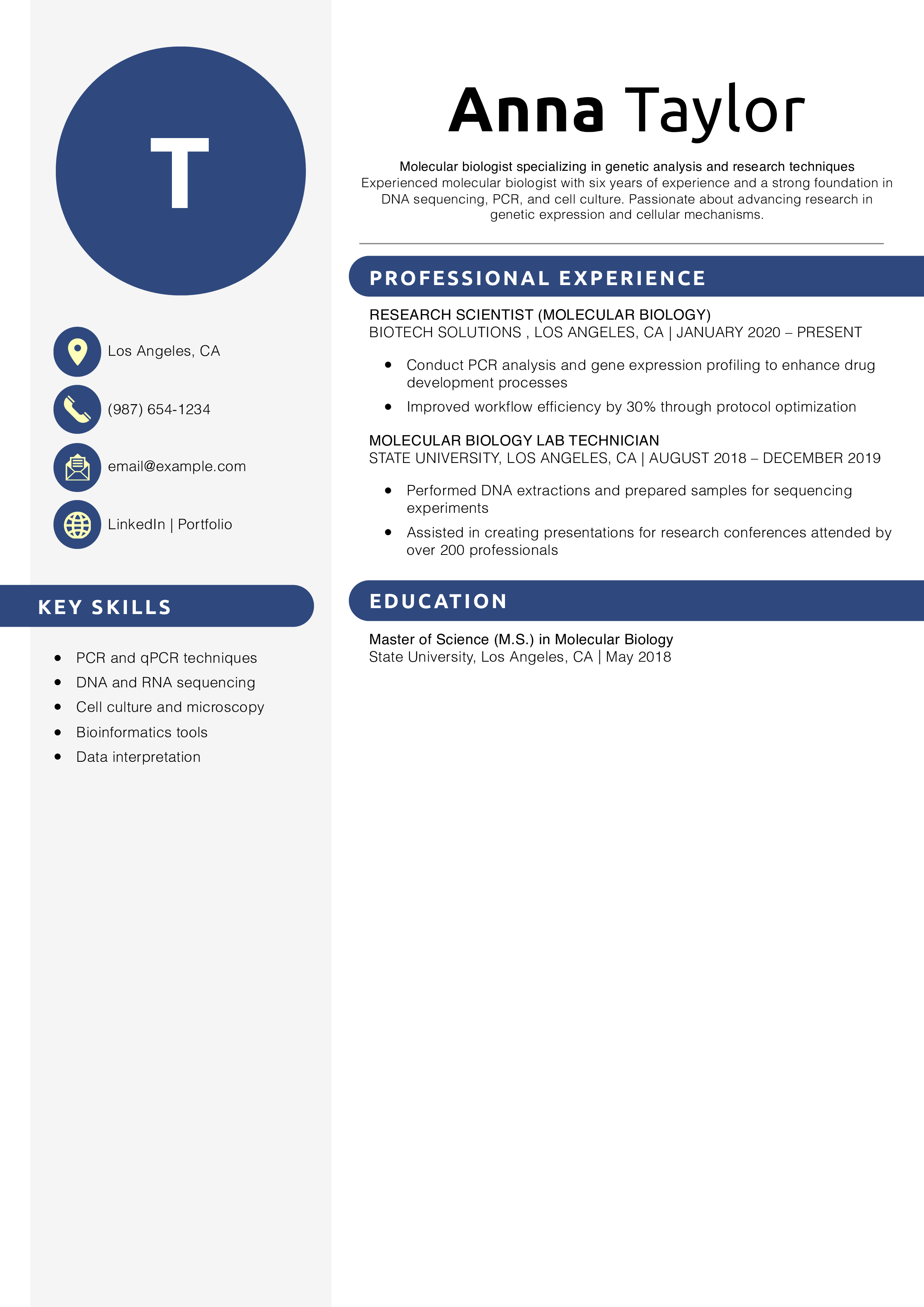  Molecular biology resume