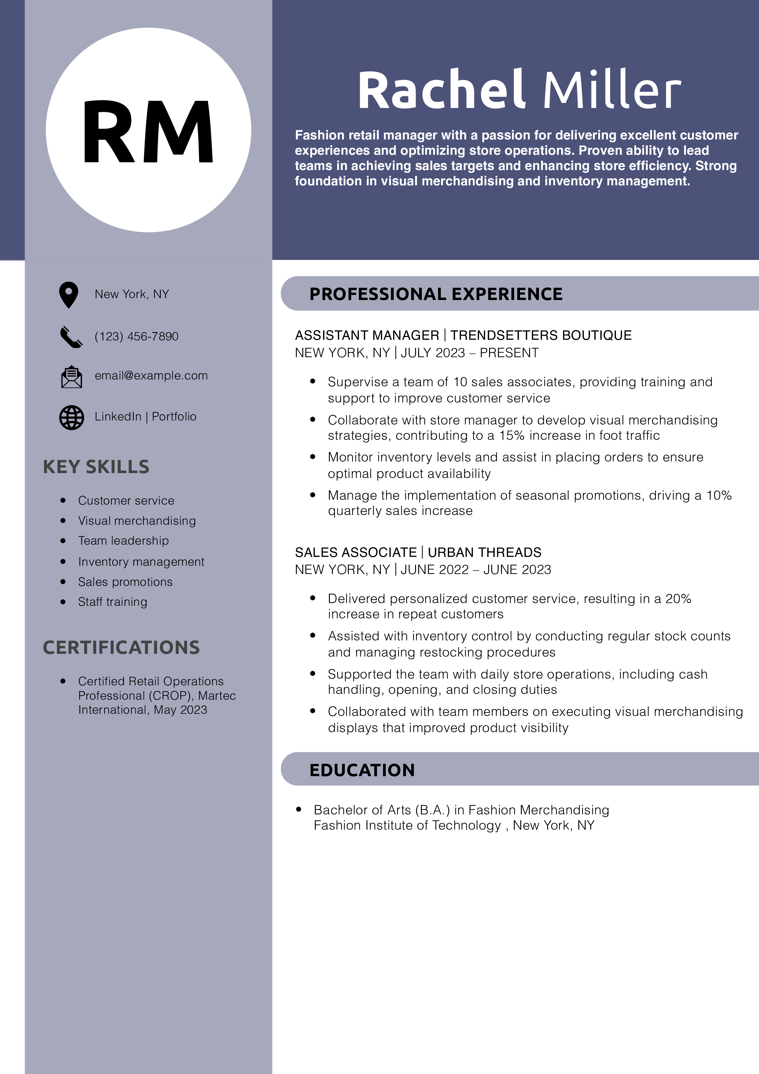 Fashion Retail Manager