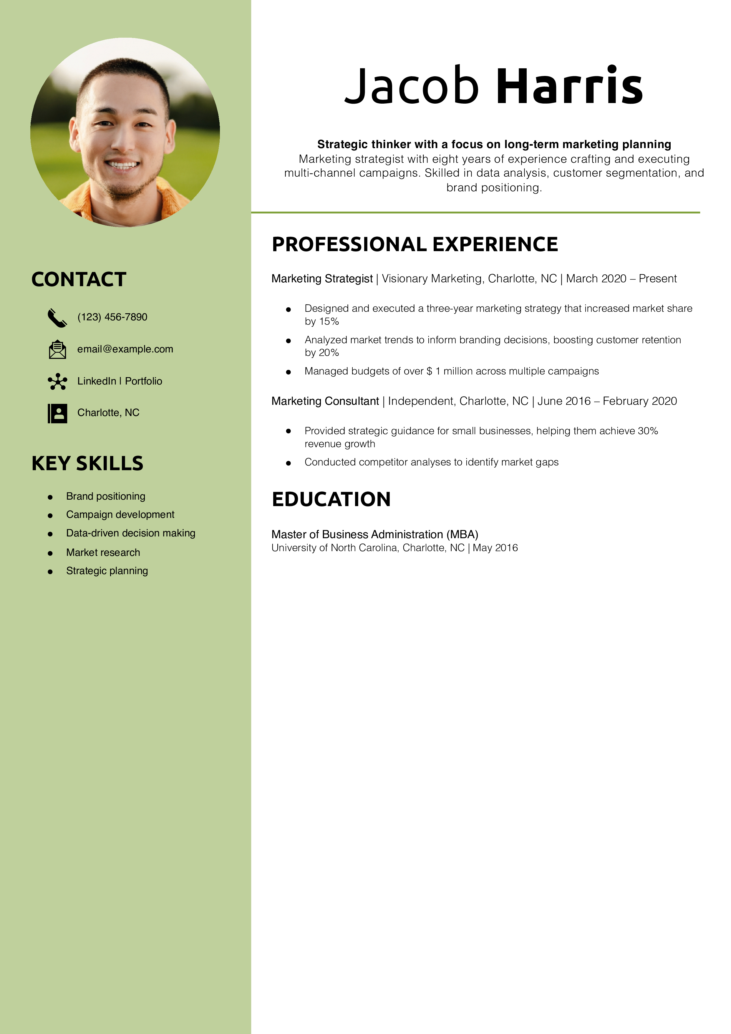 Marketing Strategist Resume