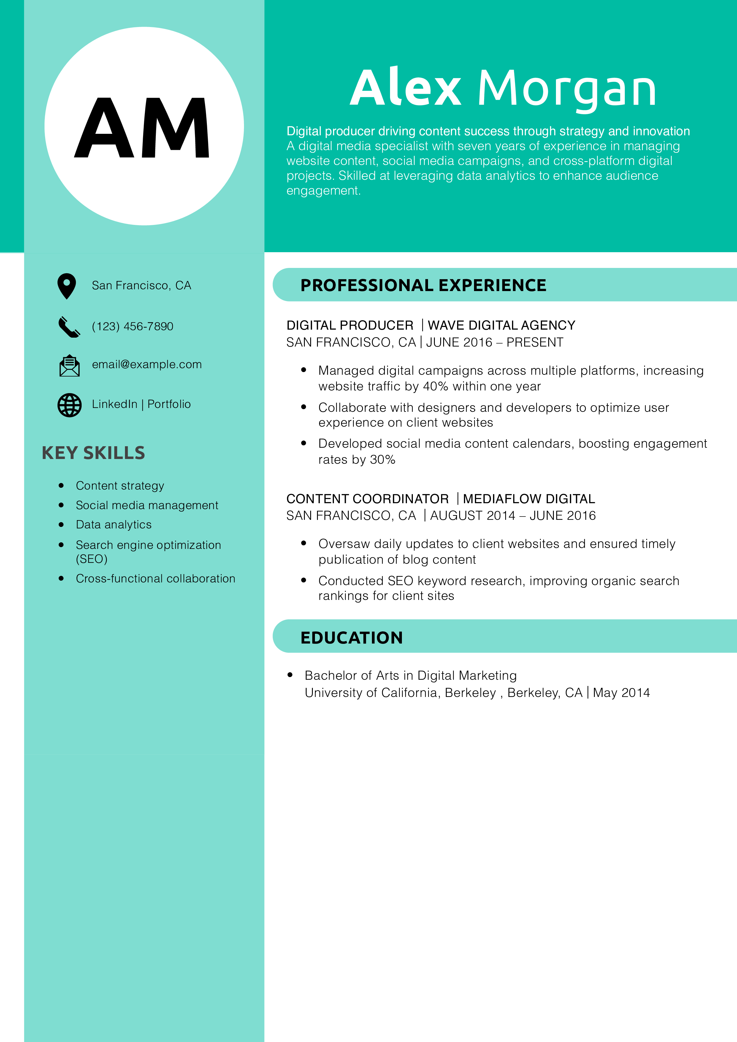Digital producer resume