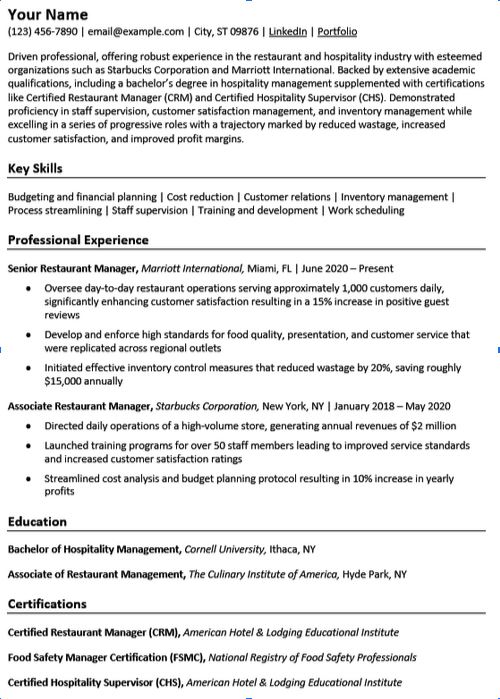 Word Resume Design Example (after)