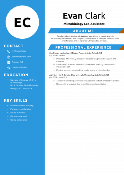 Microbiology Lab Assistant Resume