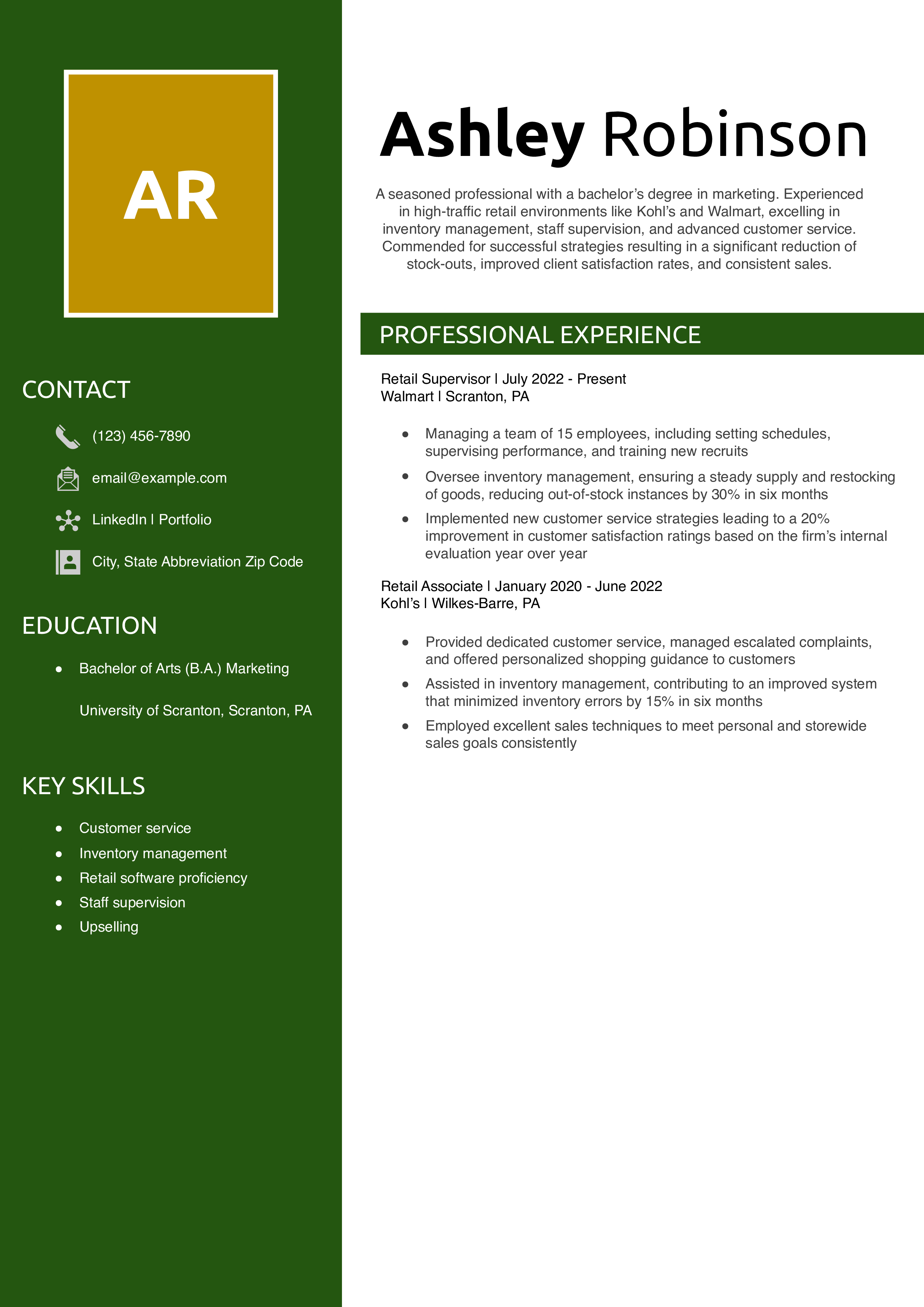 Retail Resume Examples and Templates