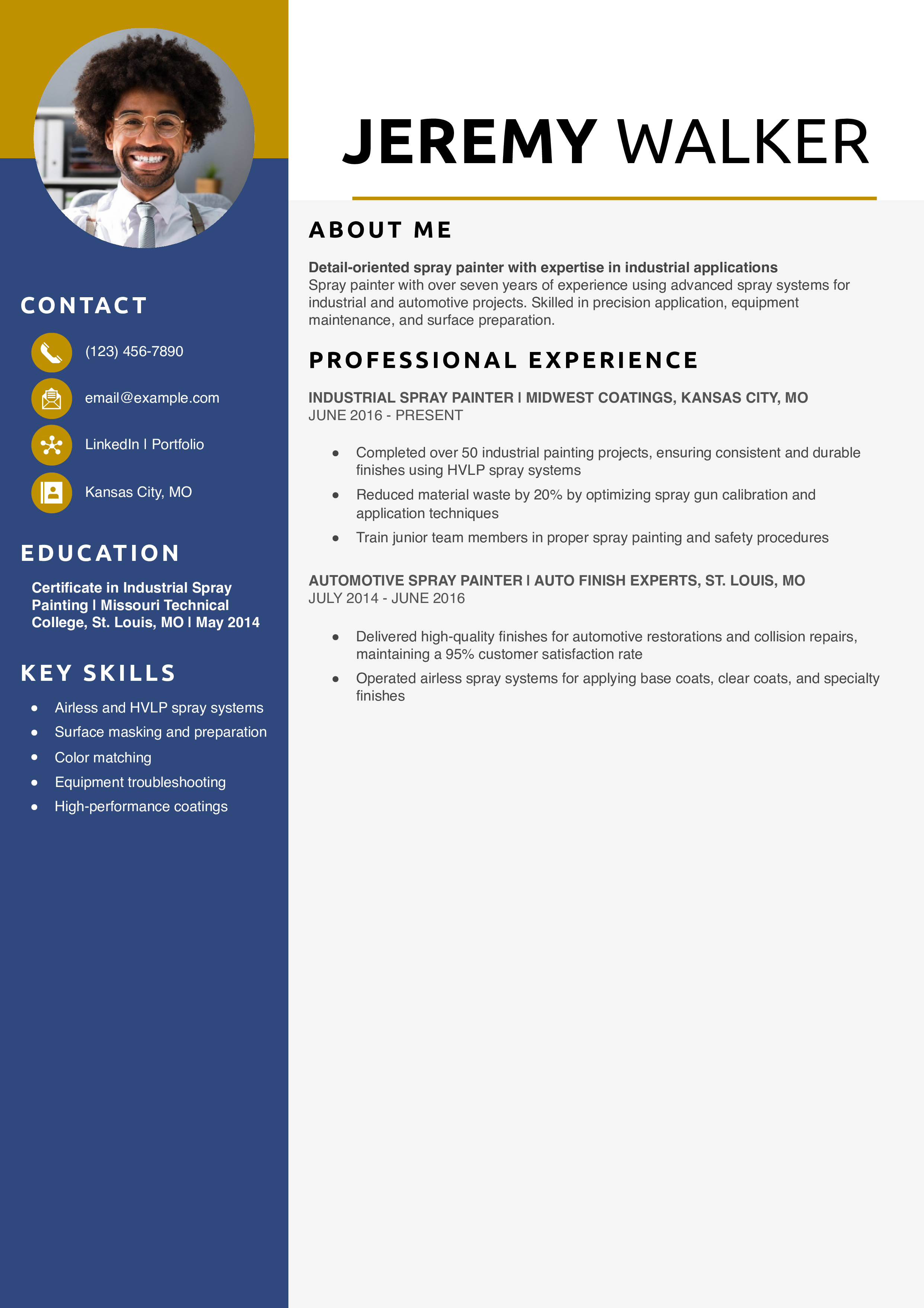 Spray painter resume