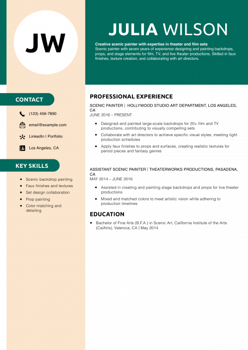 Scenic painter resume
