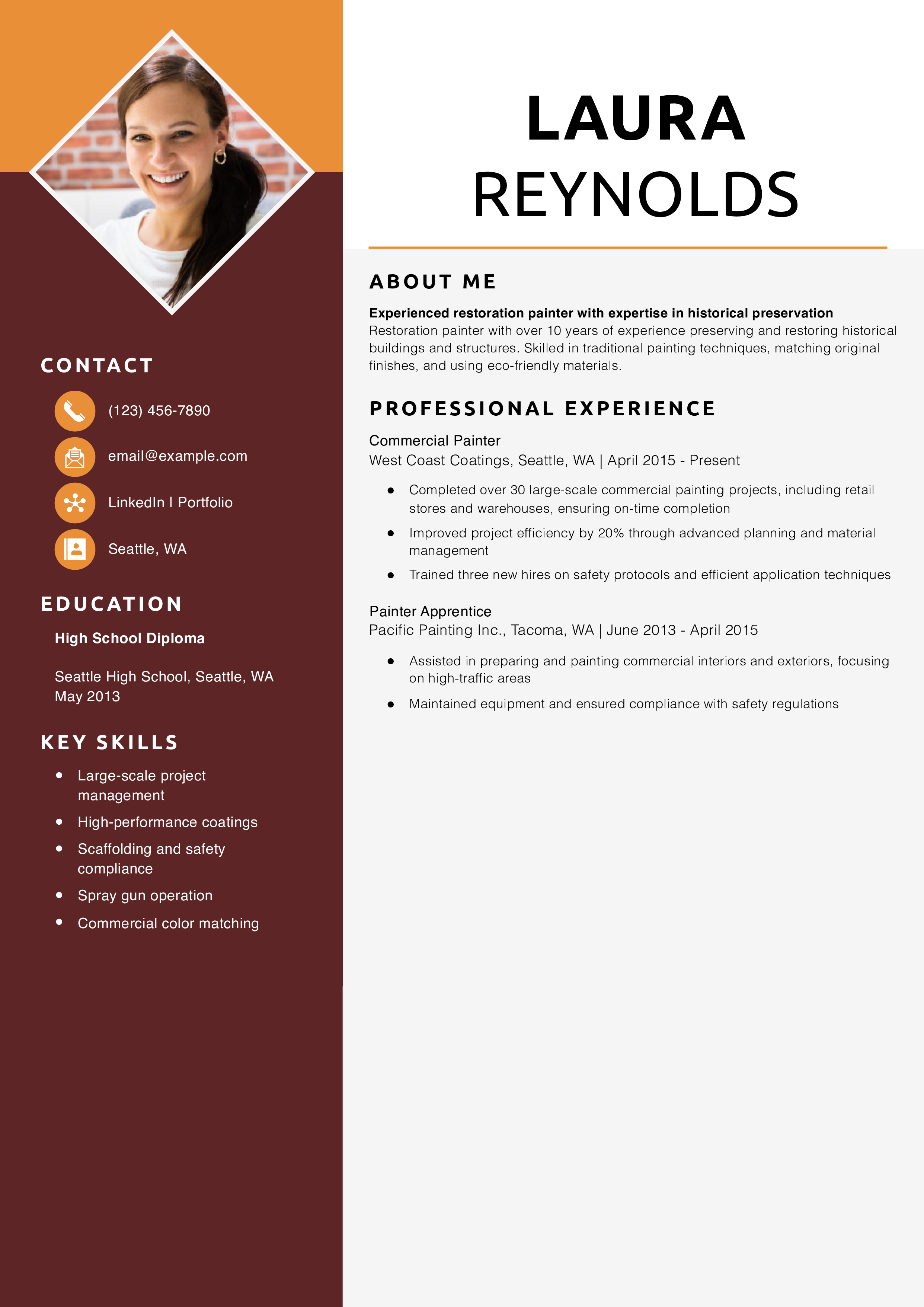 Commercial painter resume