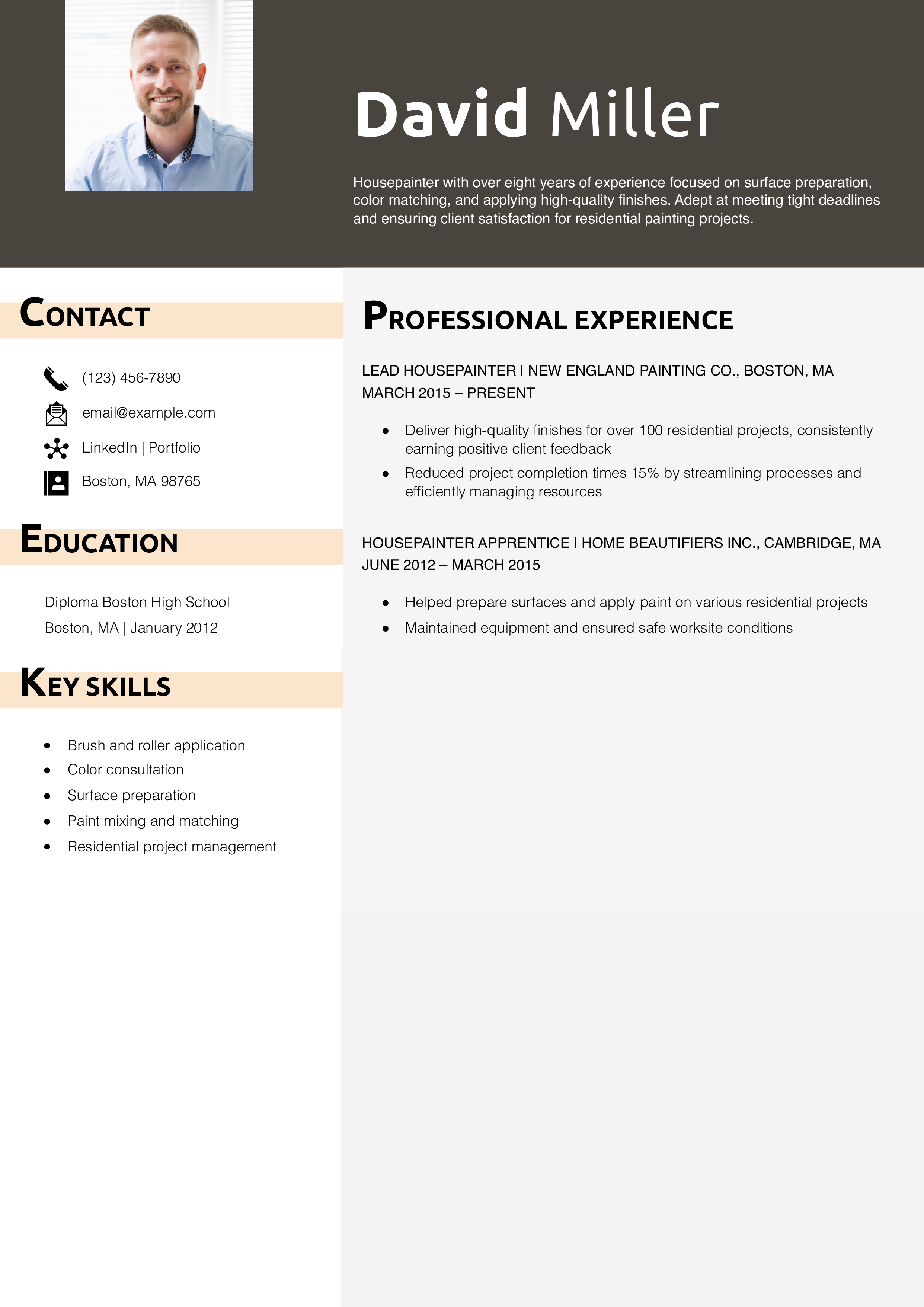 Housepainter resume