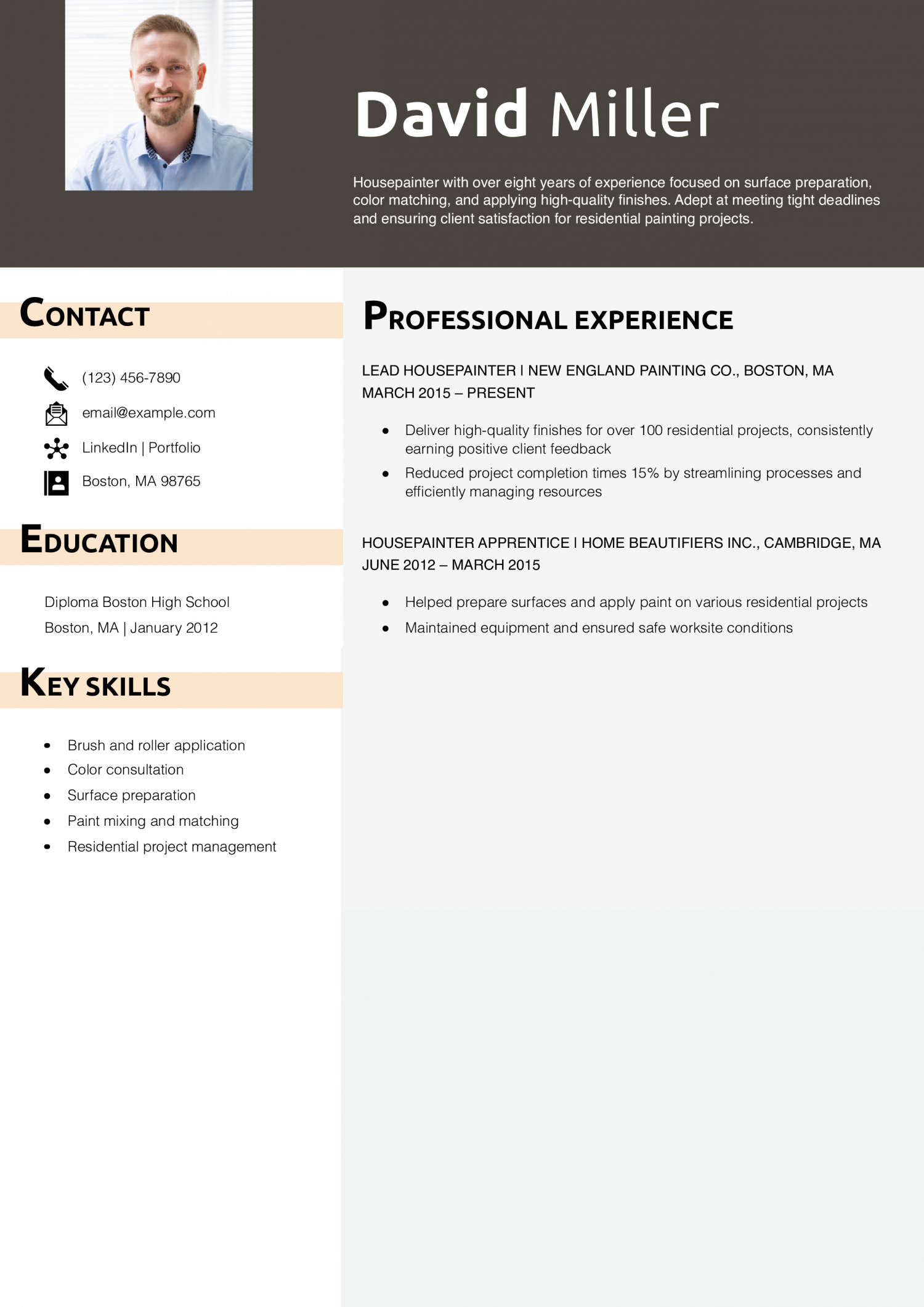 Housepainter resume