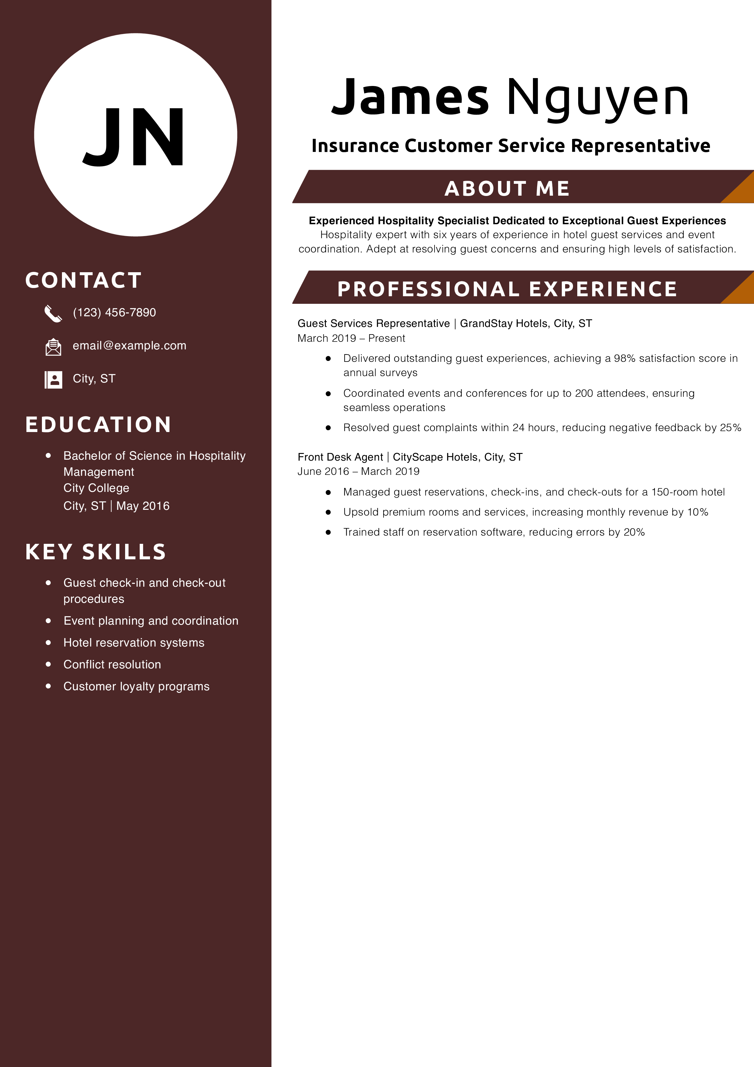 Hospitality Customer Service Representative