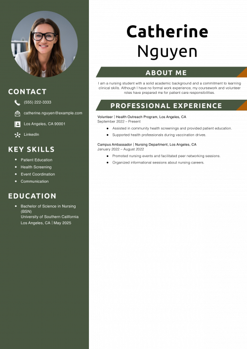 Resume for Nursing Student with No Experience