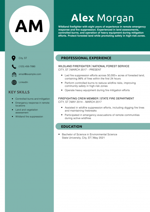 Wildland Firefighter Resume