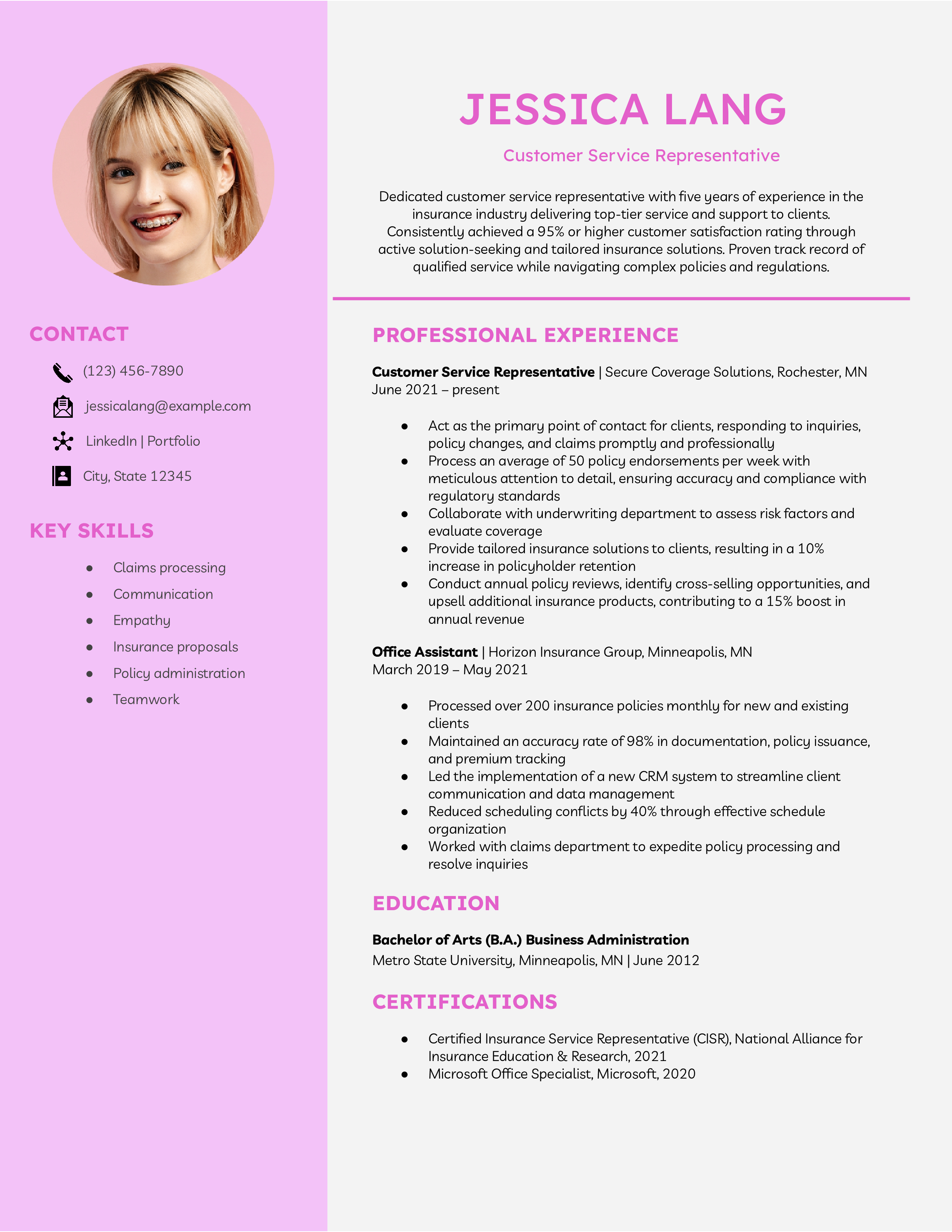 Customer Service Representative Resume Examples and Templates