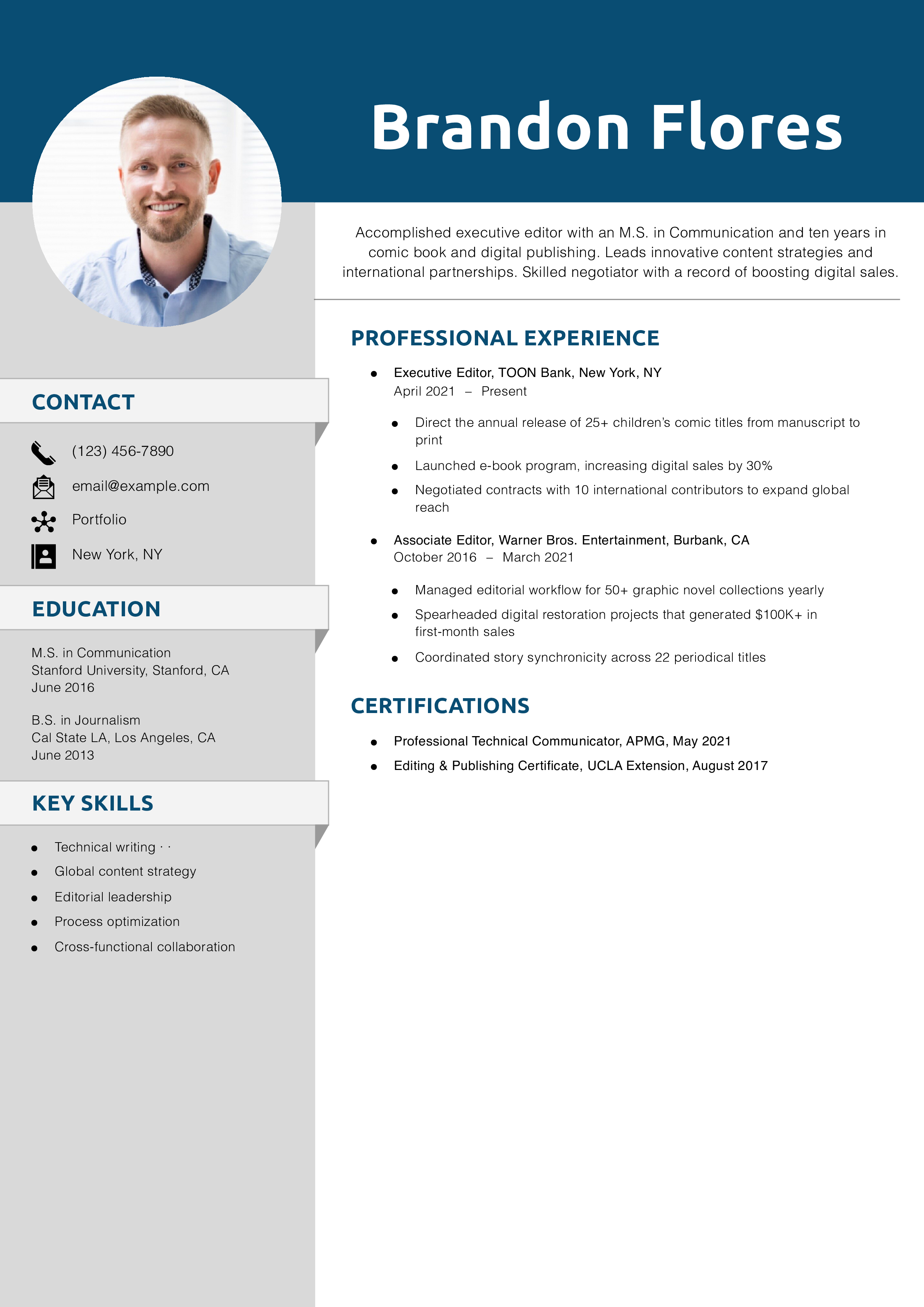 Executive Editor Resume Example