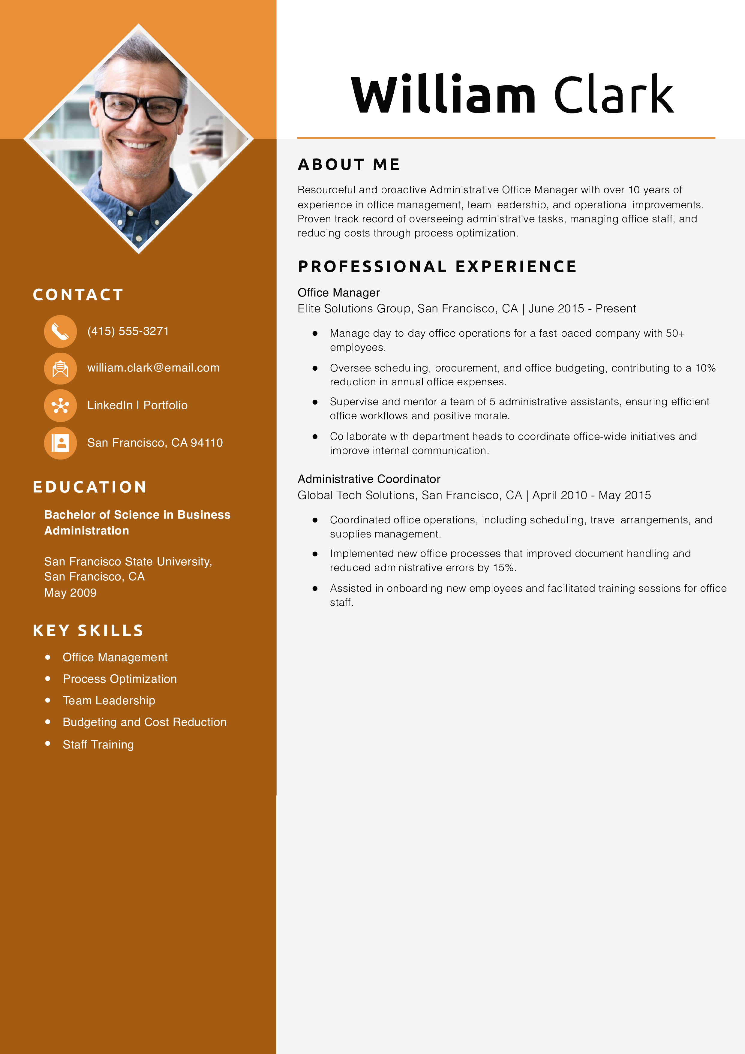 Administrative Office Manager Resume Example