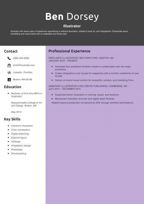  Illustrator Resume Example