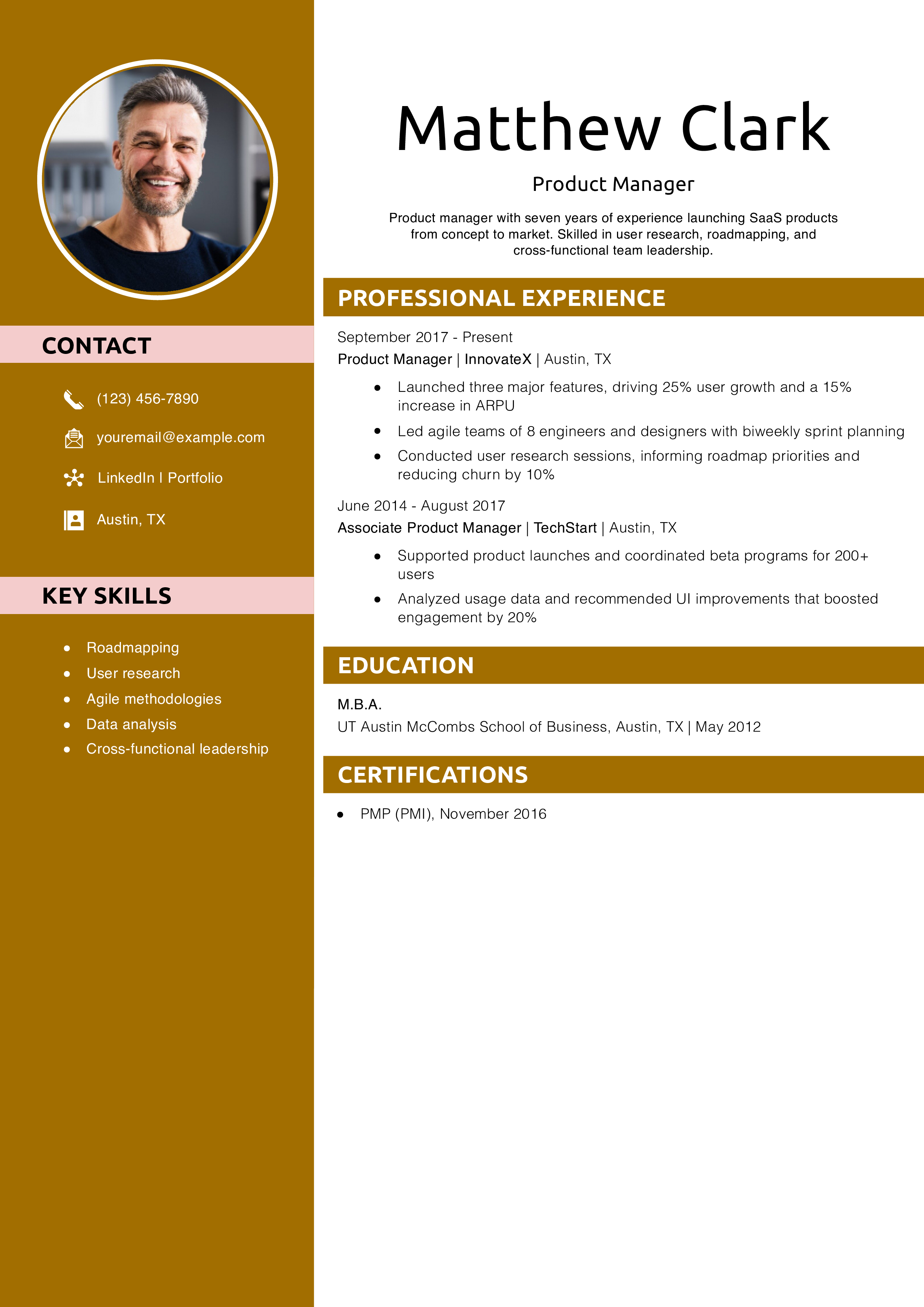Product Manager Resume Example