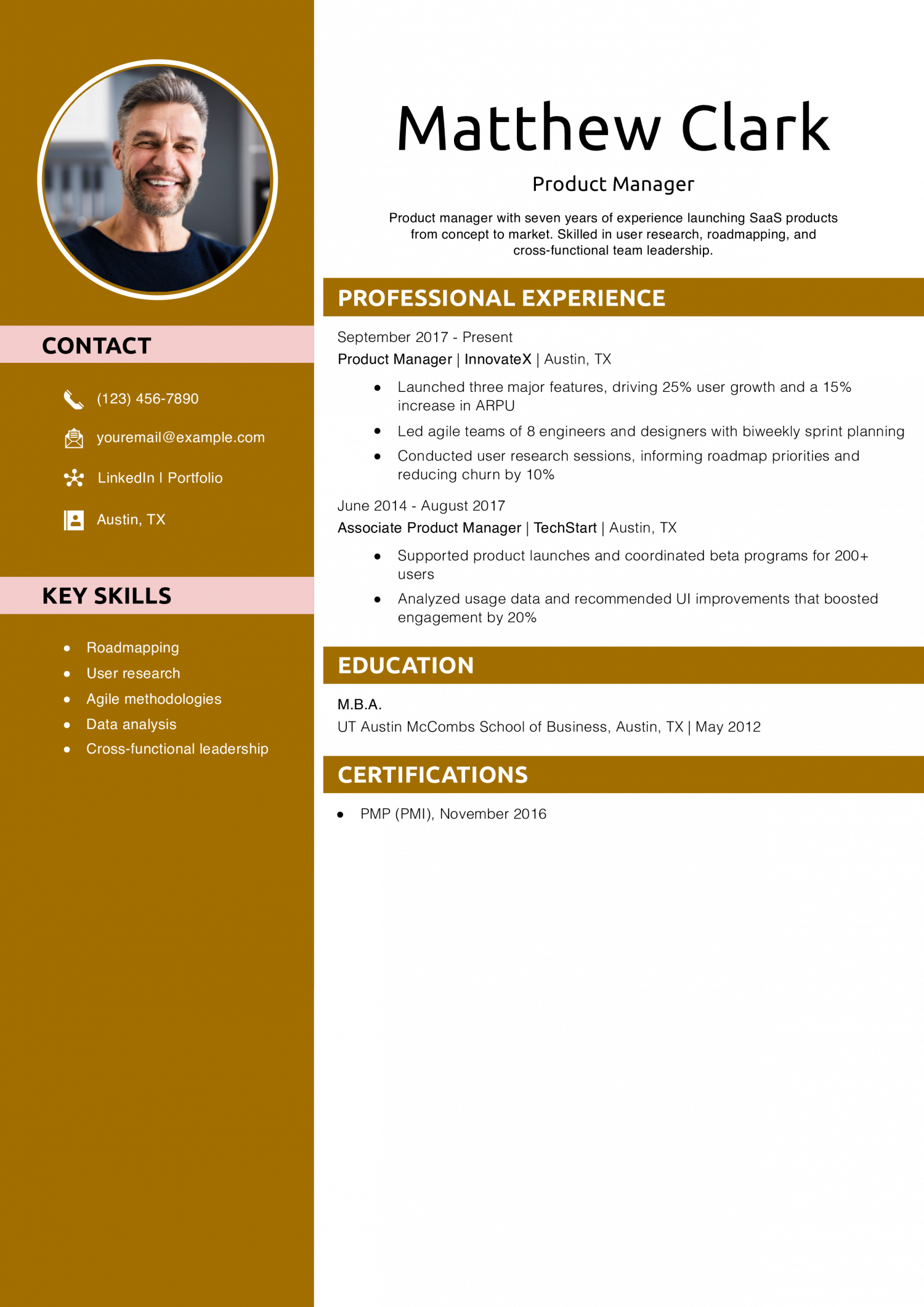 Product Manager Resume Example