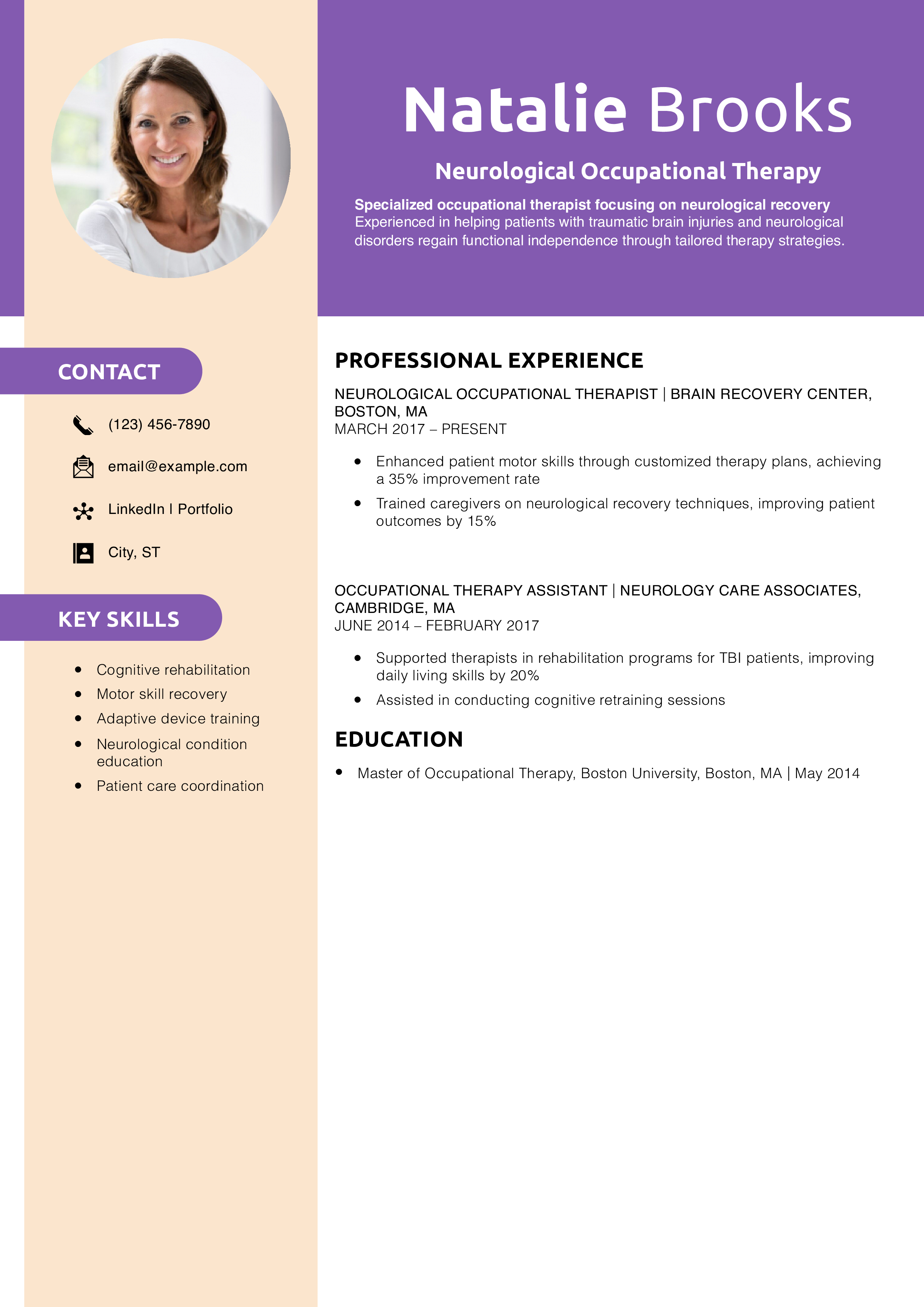 Neurological Occupational Therapy Resume