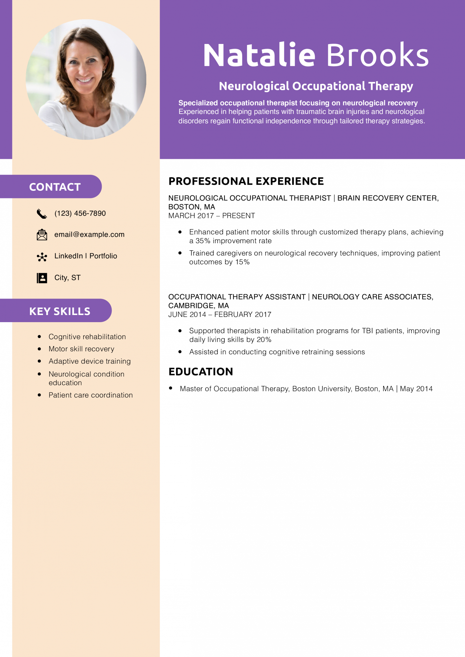 Neurological Occupational Therapy Resume