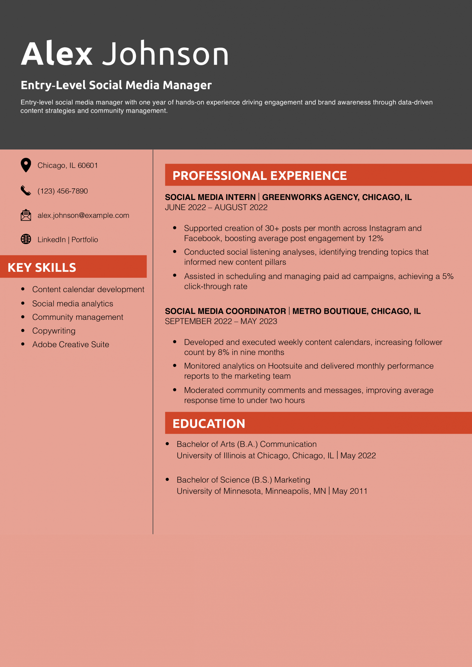 Entry Level Social Media Manager Resume Example_Copy