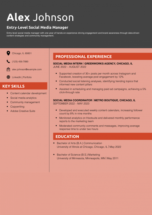 Entry Level Social Media Manager Resume Example_Copy