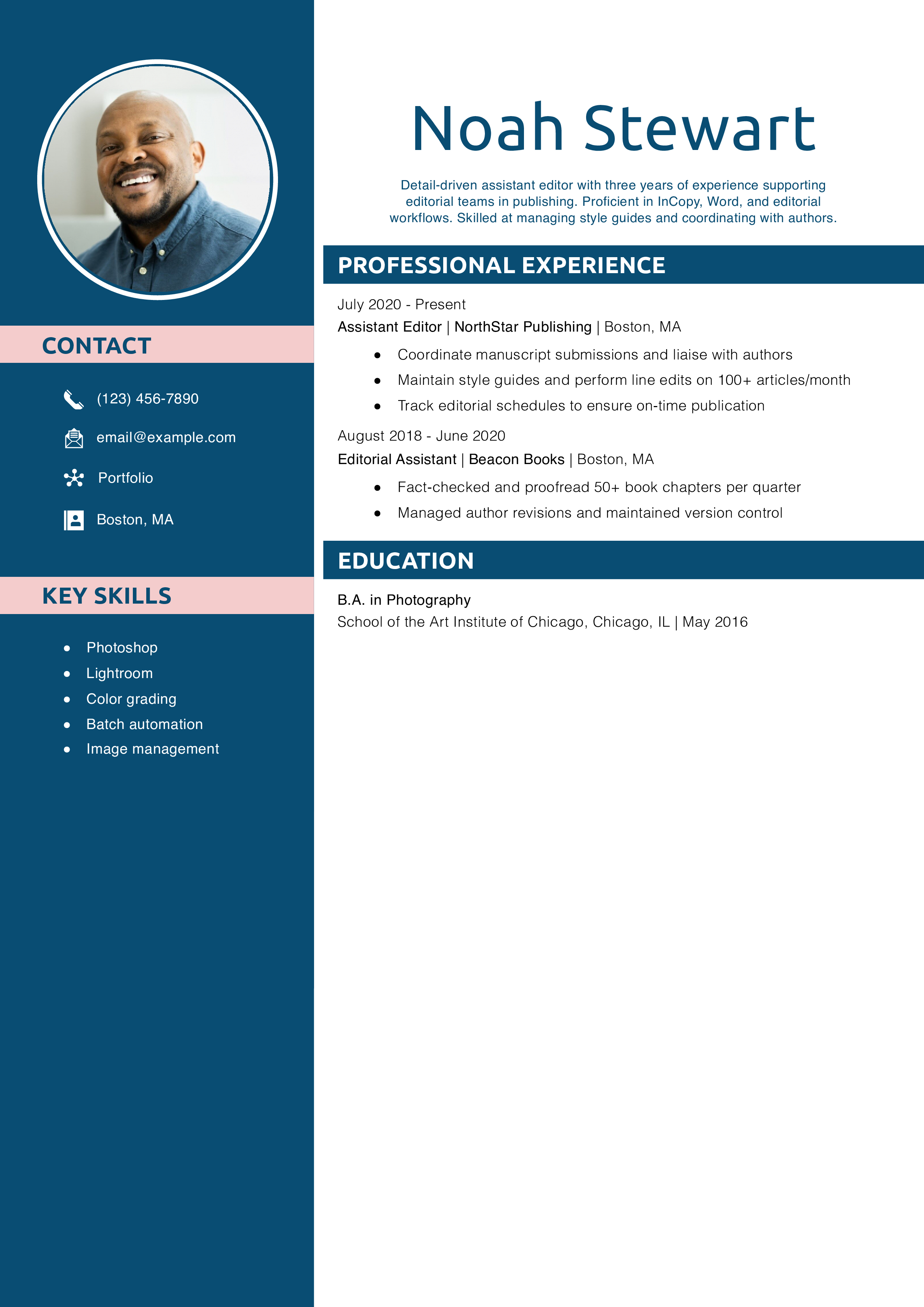 Assistant Editor Resume Example