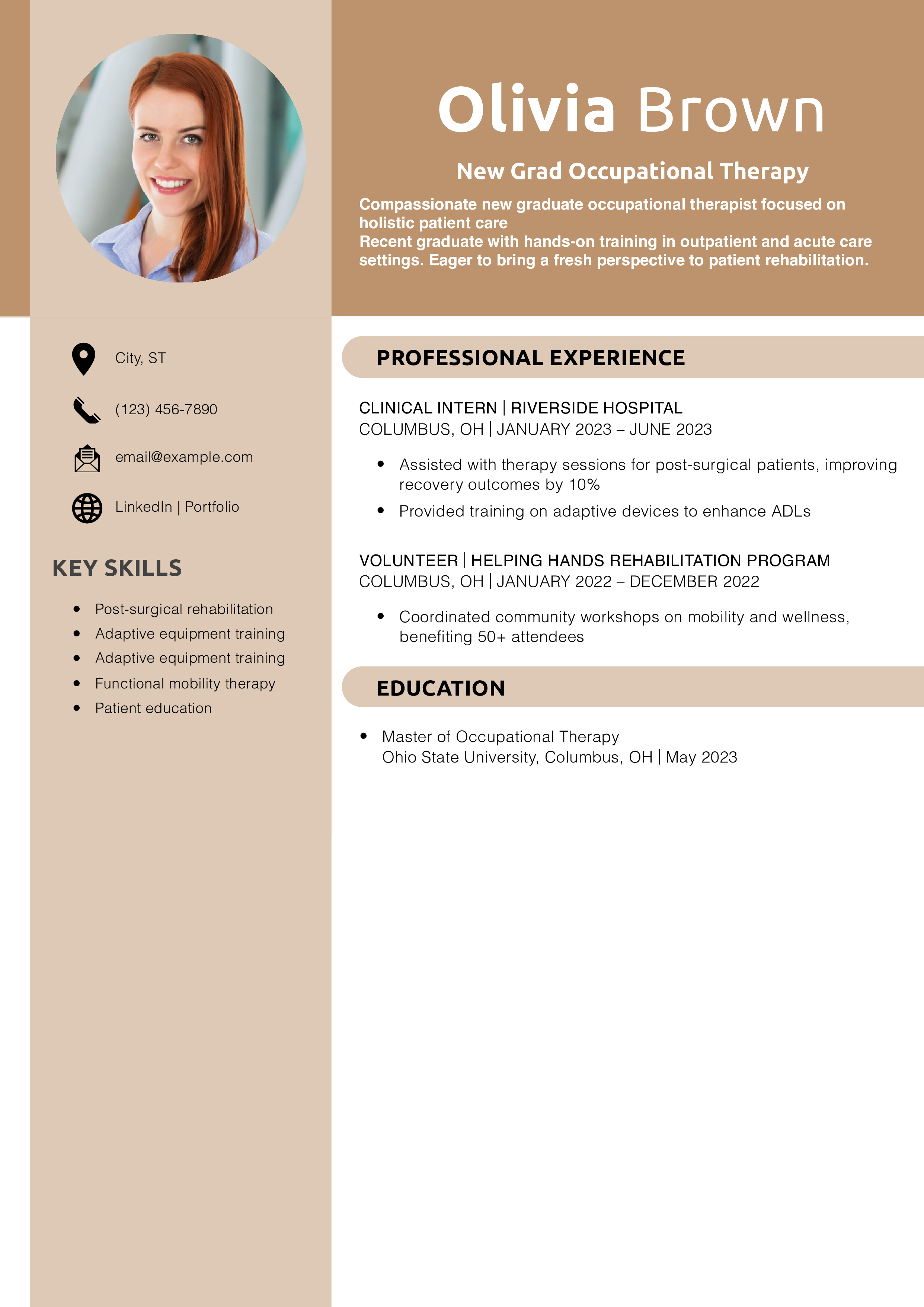 New Grad Occupational Therapy Resume