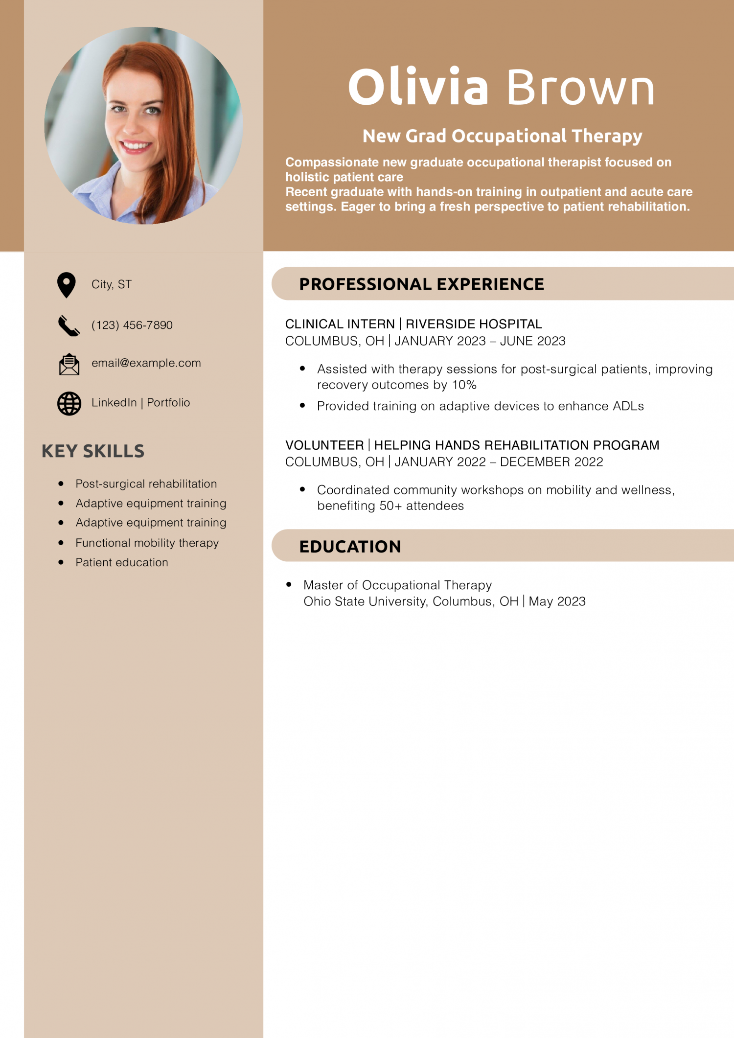 New Grad Occupational Therapy Resume