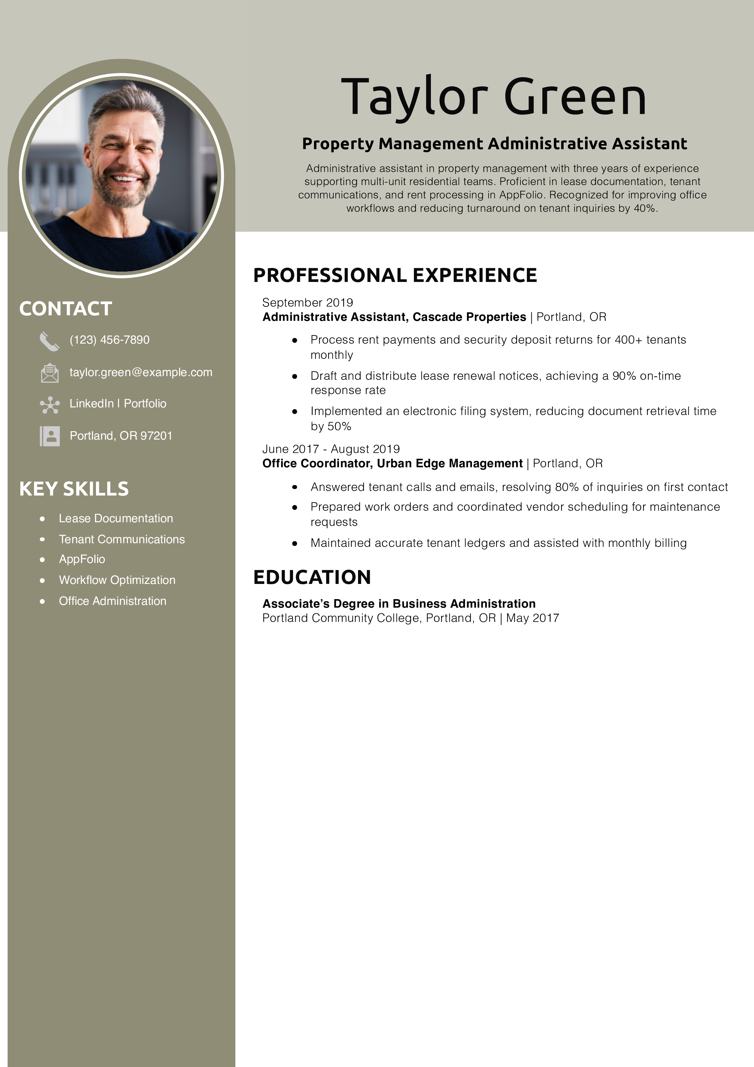 Property Management Administrative Assistant Resume Example
